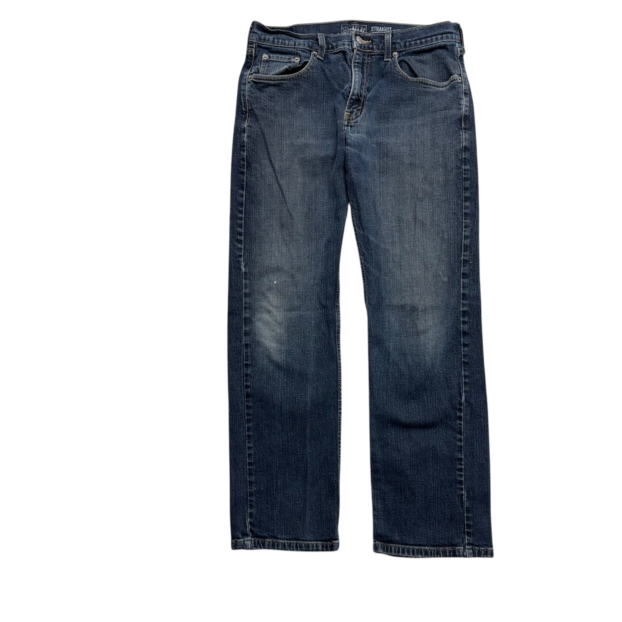 Levis Signature Jeans W32 L30 Mens Dark Blue Regular Straight Fit Stretch Denim