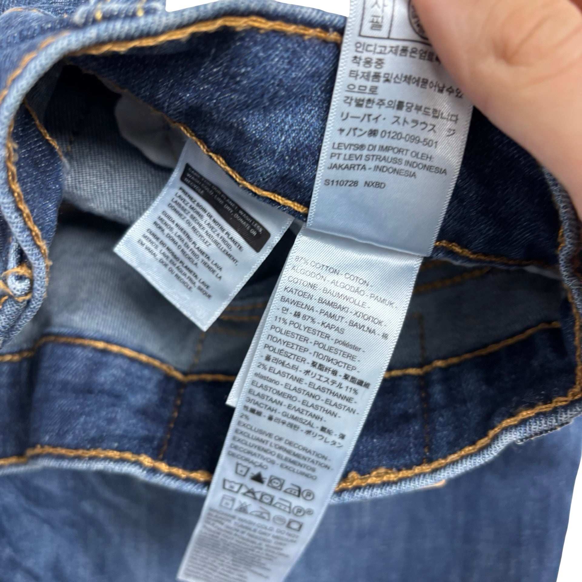 Levis 512 Jeans W33 L31 Mens Mid Blue Slim Tapered Fit Stretch Denim (E)