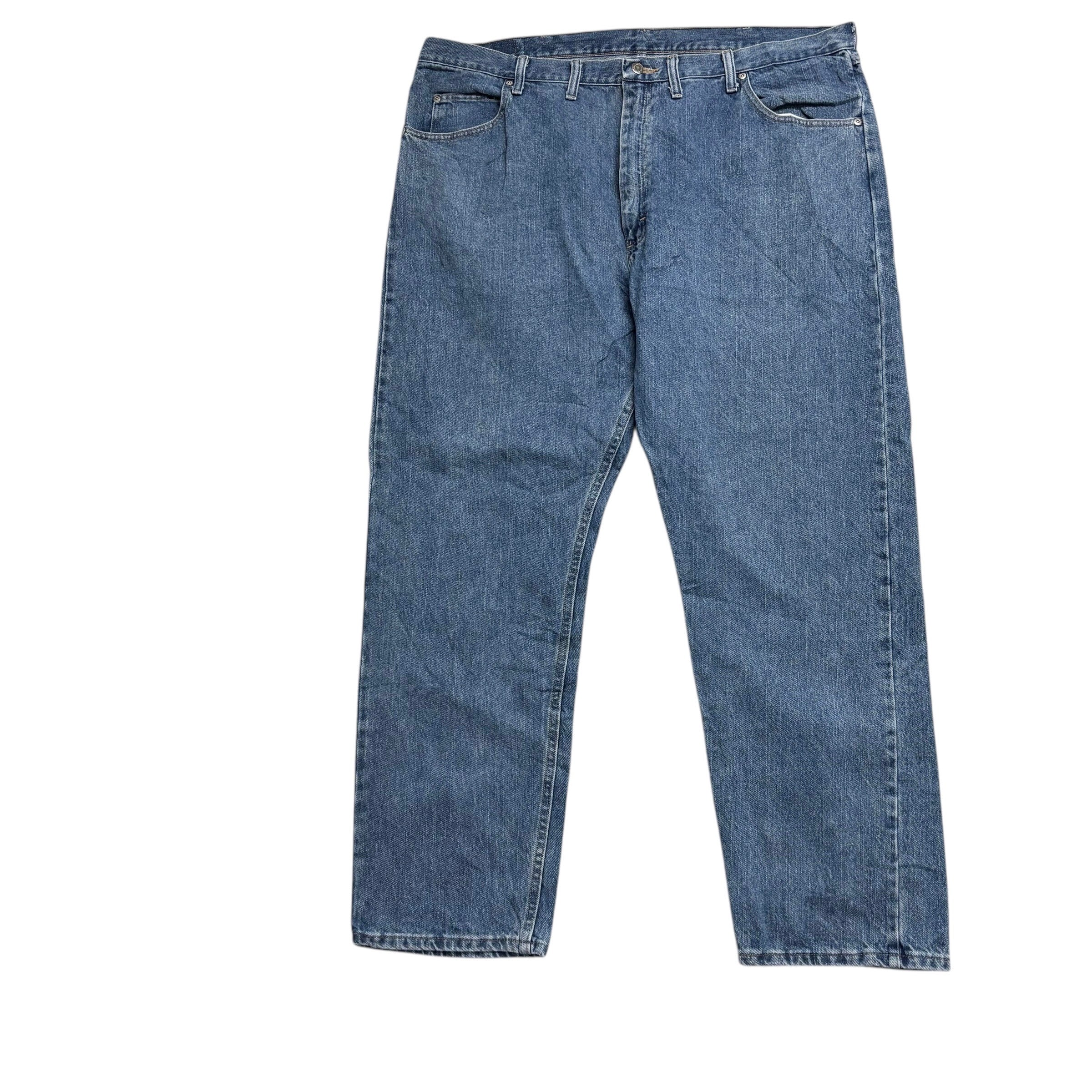 Wrangler Jeans W44 L32 Mens Mid Blue Relaxed Straight Fit Denim (E)