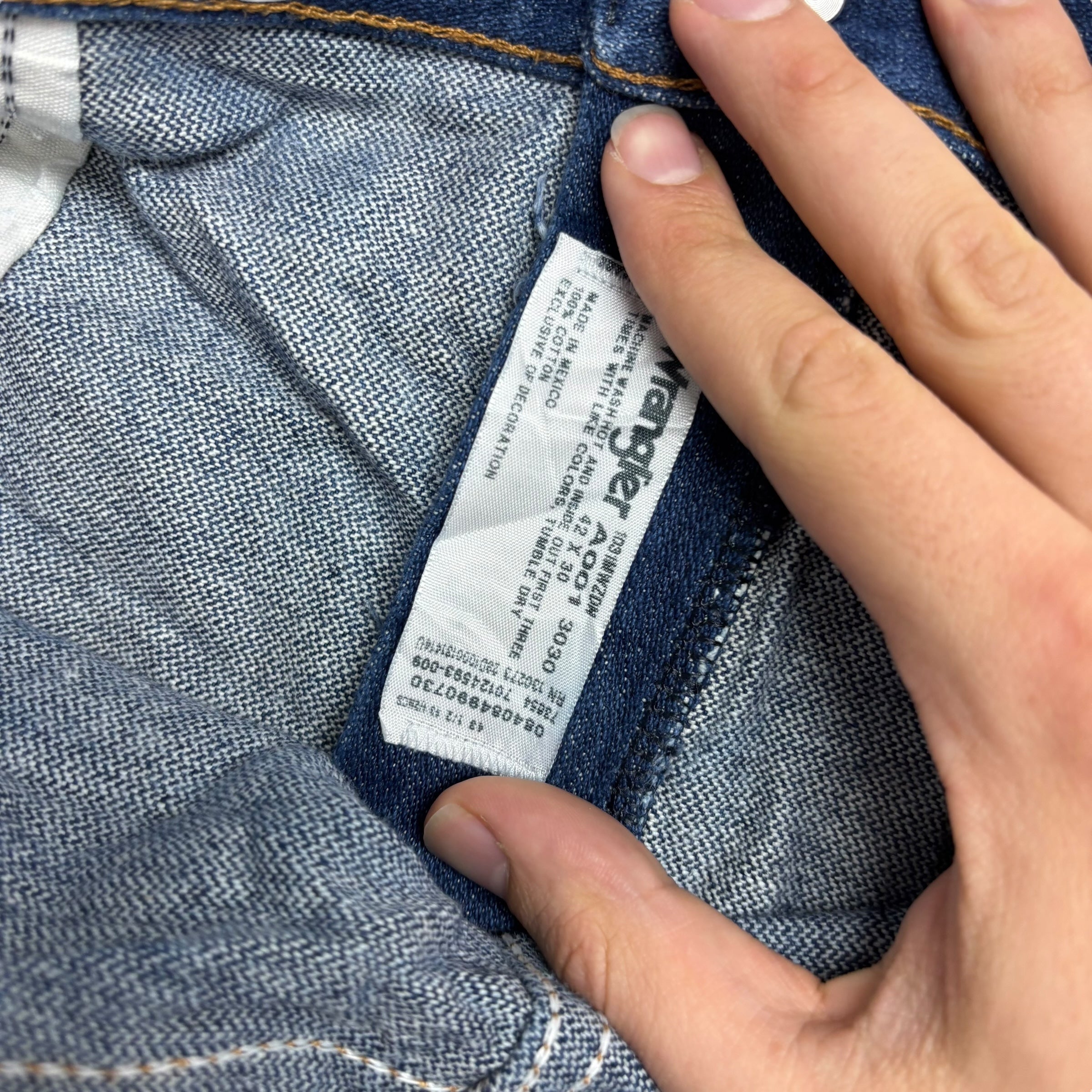 Wrangler Jeans Cowboy Cut W42 L30 Mens Dark Blue 31MWZ Relaxed Fit Denim (E)