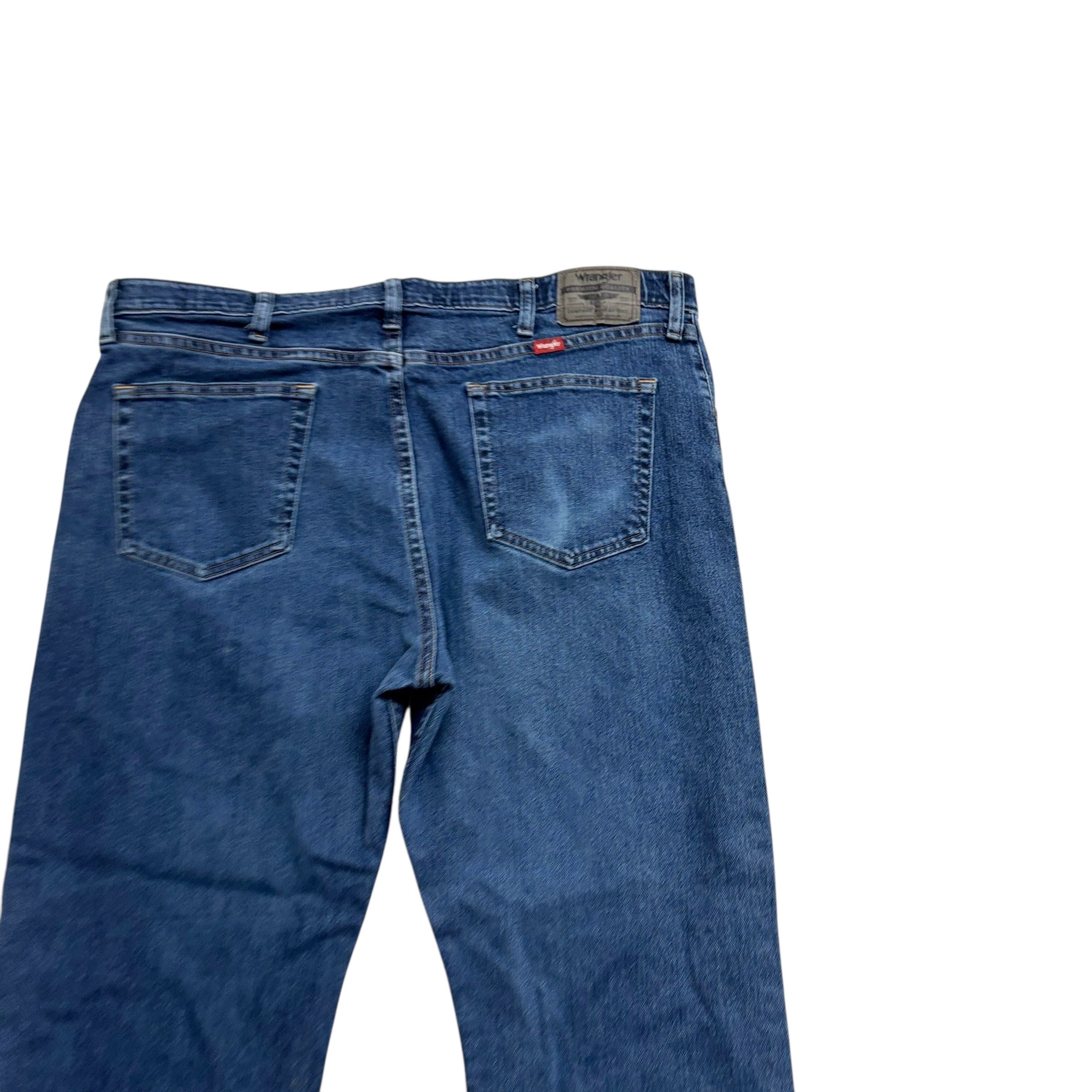 Wrangler Jeans W40 L26 Mens Mid Blue Regular Straight Fit Stretch Denim