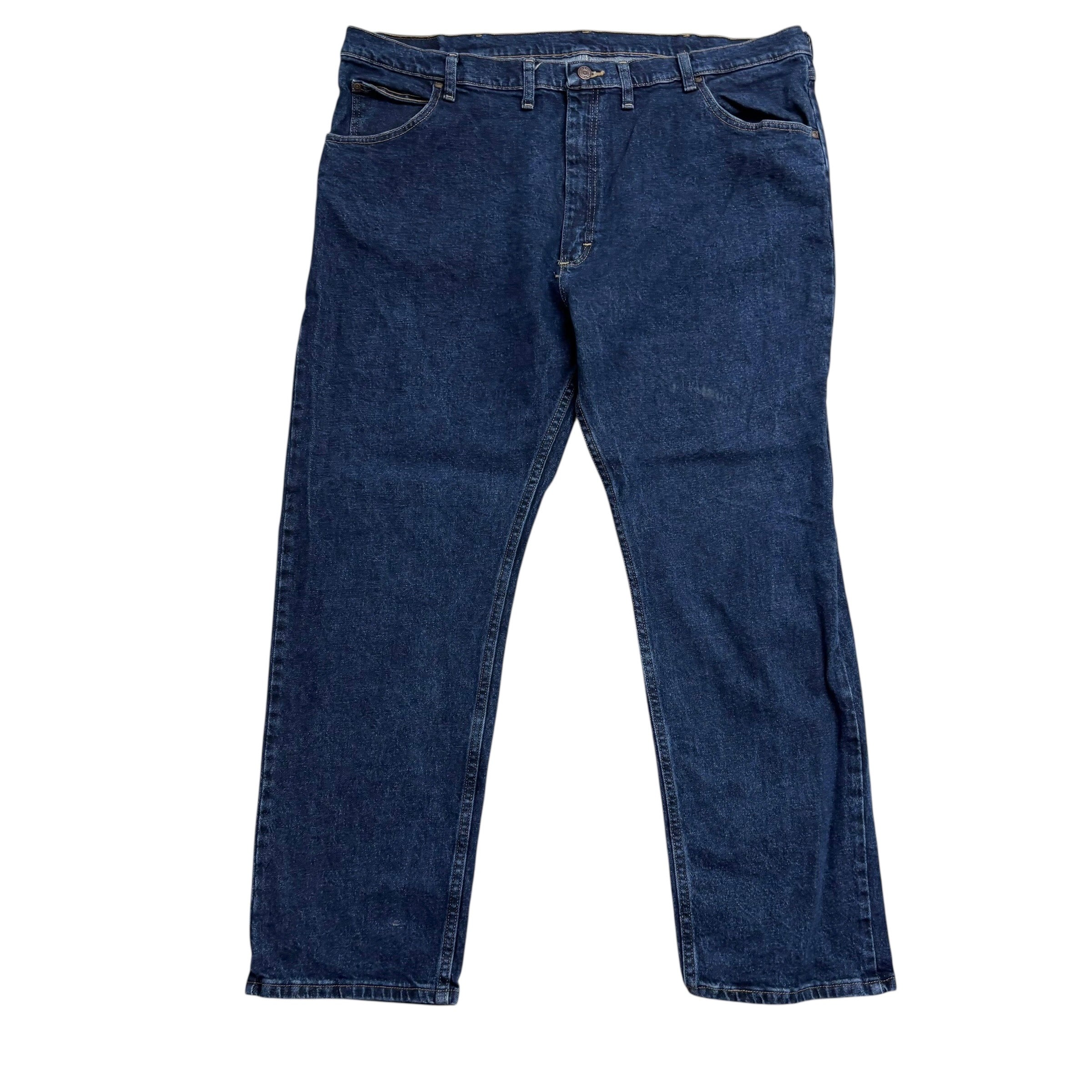 Wrangler Jeans W44 L30 Mens Dark Blue Regular Straight Fit Stretch Denim