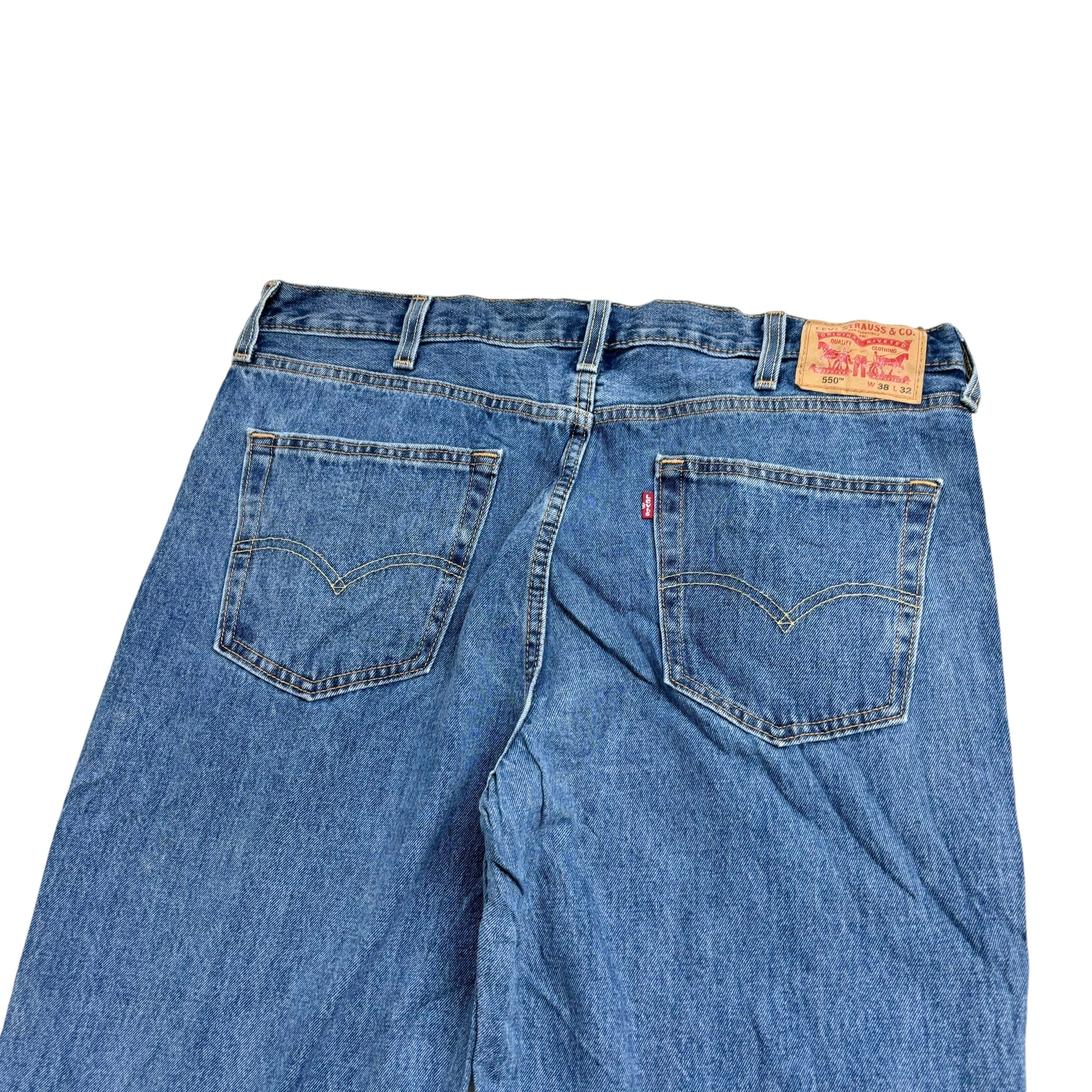 Levis 550 Jeans W38 L32 Mens Mid Blue Baggy Relaxed Straight Fit Denim