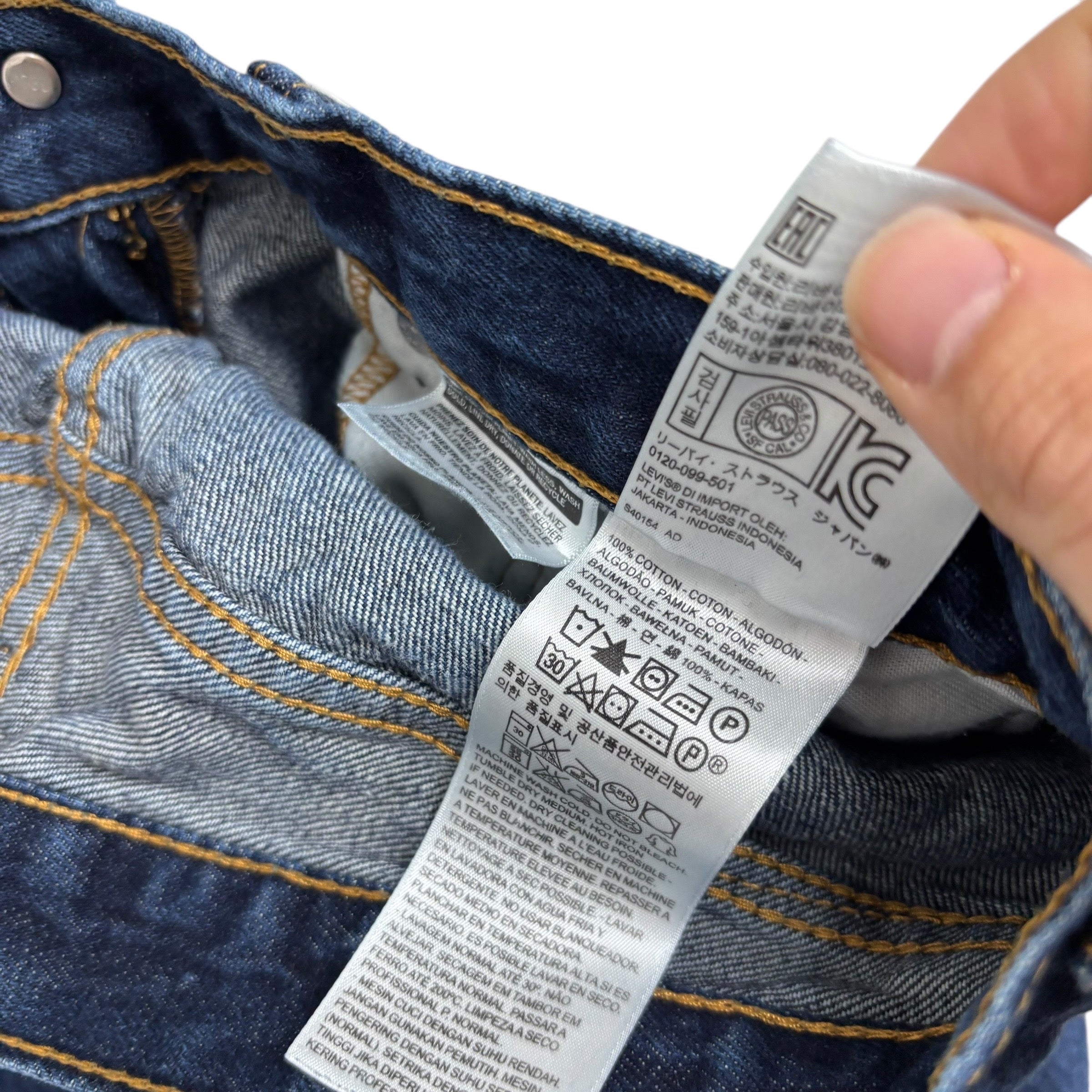 Levis 505 Jeans W33 L29 Mens Dark Blue Regular Straight Fit Denim