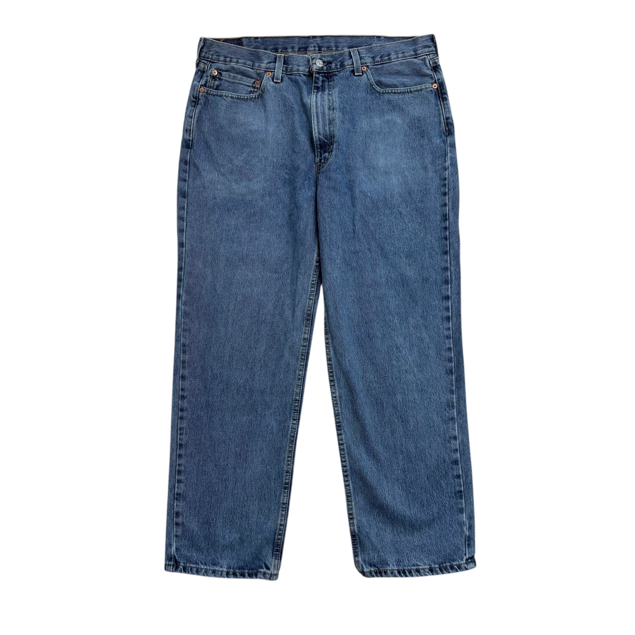 Levis 550 Jeans W38 L30 Mens Mid Blue Relaxed Straight Baggy Fit Denim (E)
