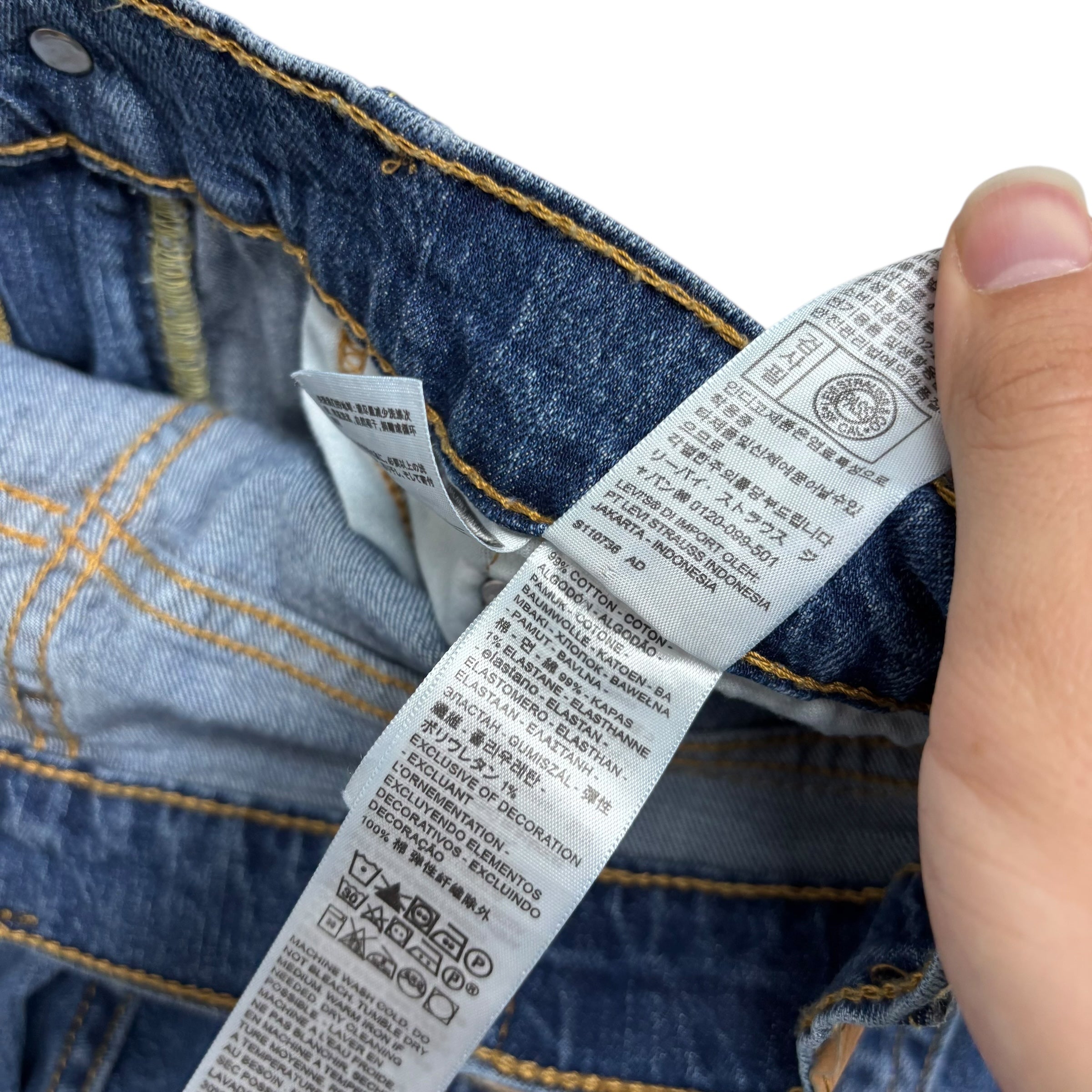 Levis 527 Jeans W32 L30 Mens Mid Blue Slim Bootcut Fit Stretch Denim