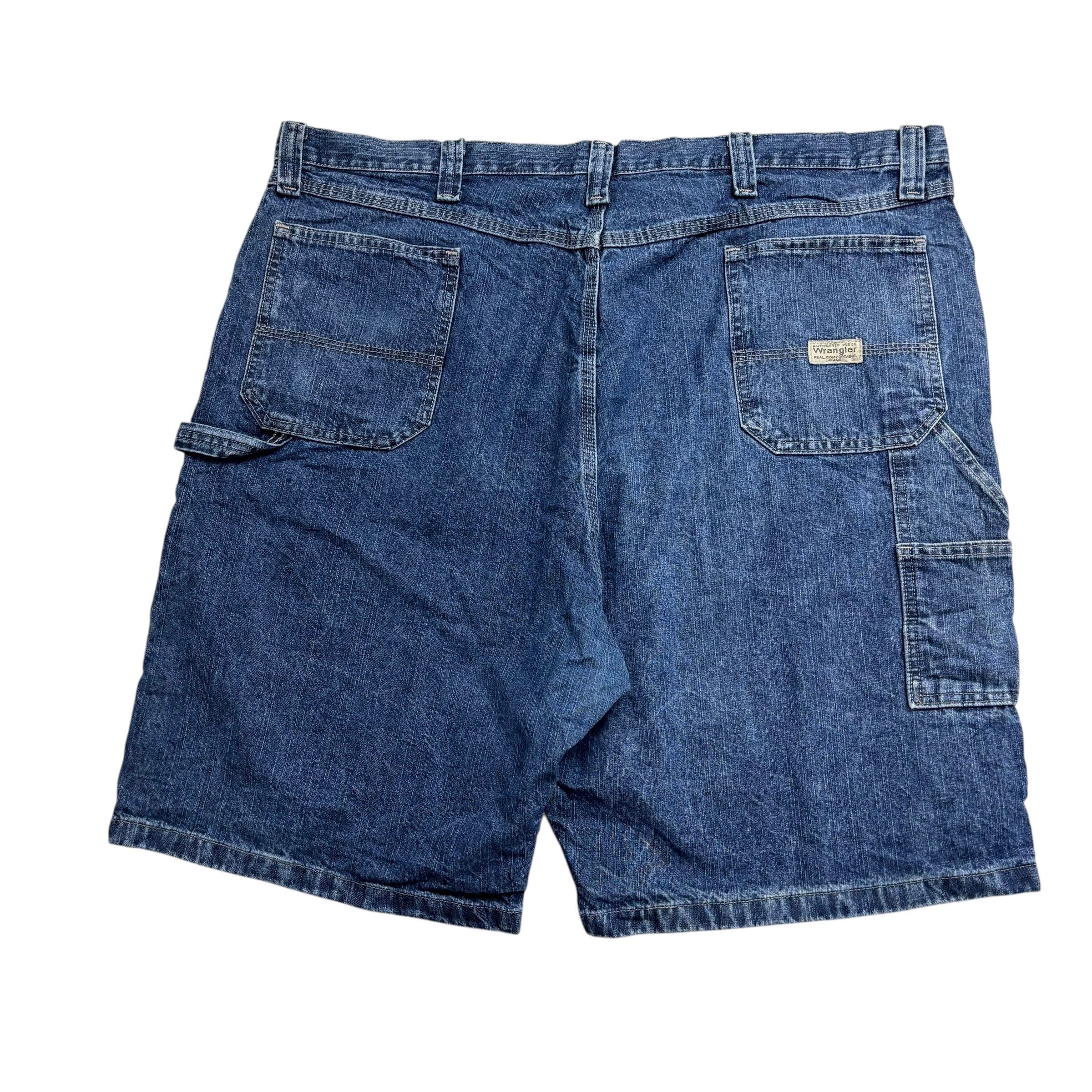 Wrangler Baggy Jorts W44 Mens Mid Blue Carpenter Denim Shorts Relaxed Fit (E)