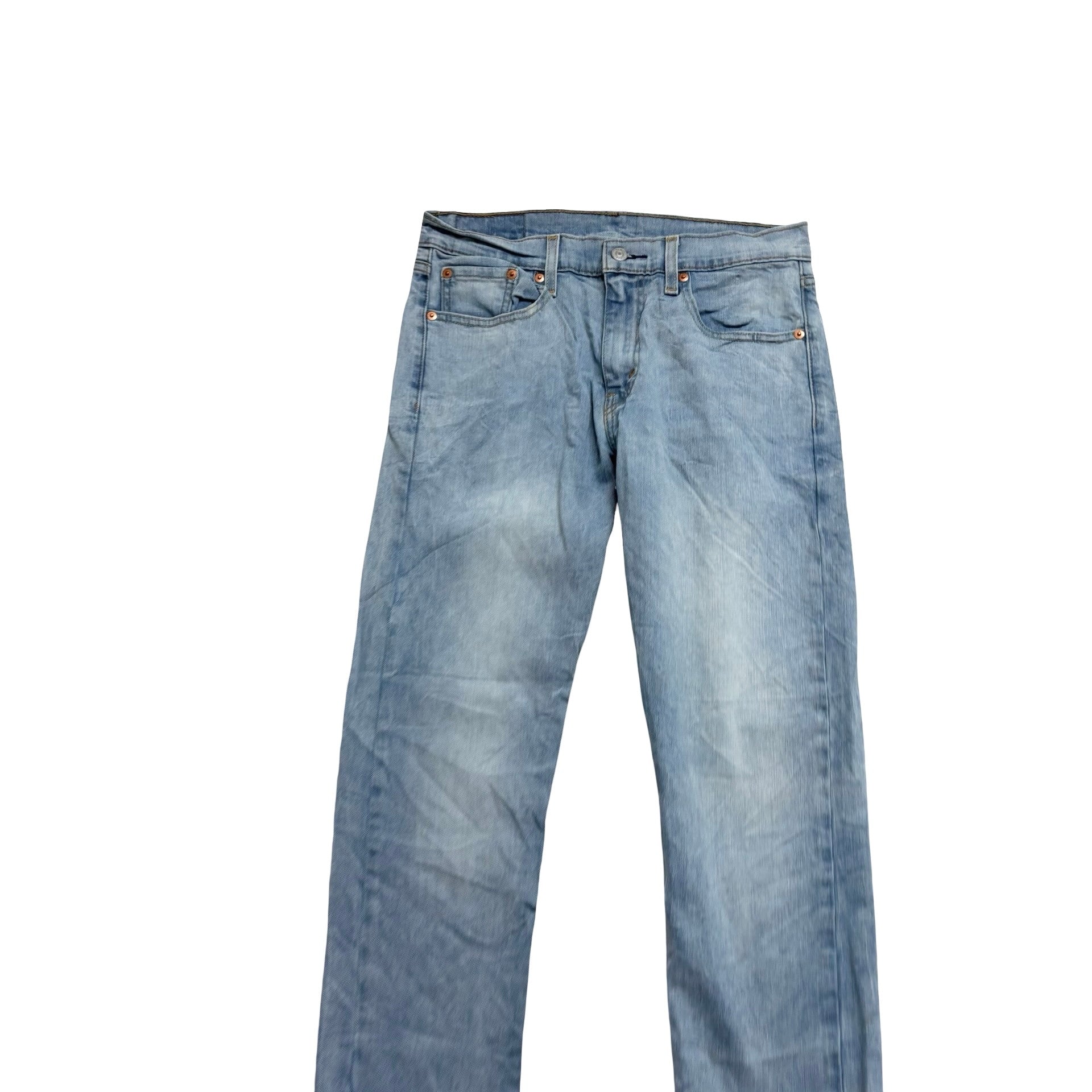 Levis 502 Jeans W30 L30 Mens Light Blue Regular Tapered Fit Stretch Denim (E)