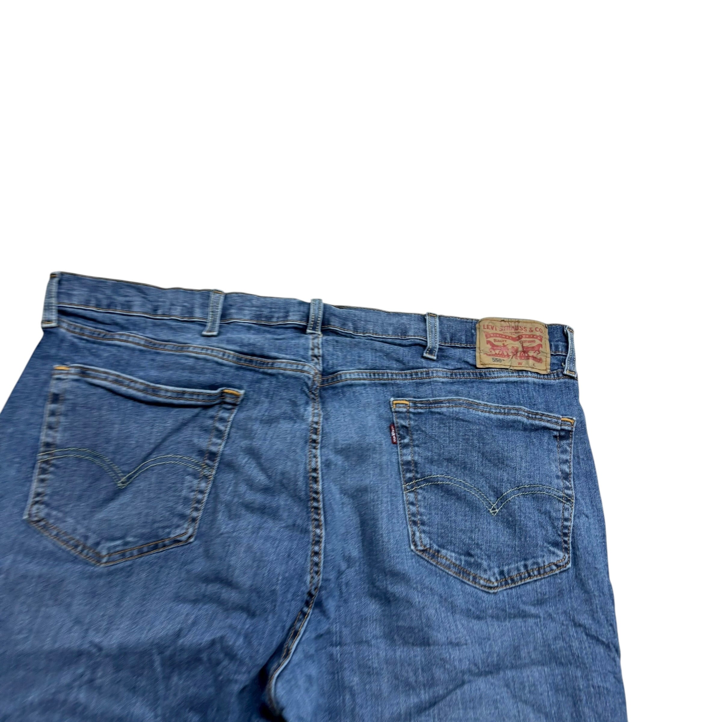 Levis 559 Jeans W42 L31 Mens Mid Blue Relaxed Straight Fit Stretch Denim