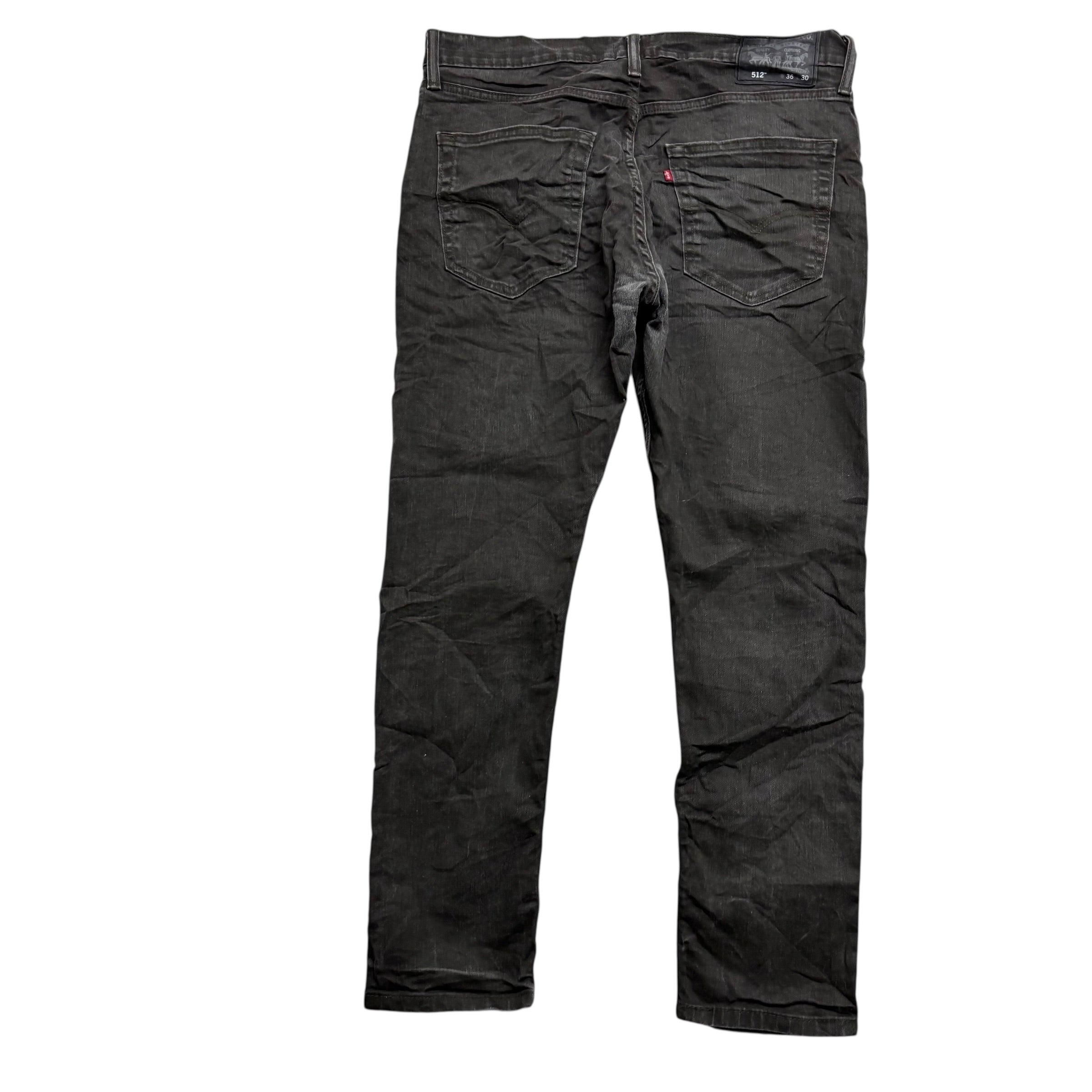 Levis 512 Jeans W36 L29 Mens Brown Slim Tapered Fit Stretch Denim (F)