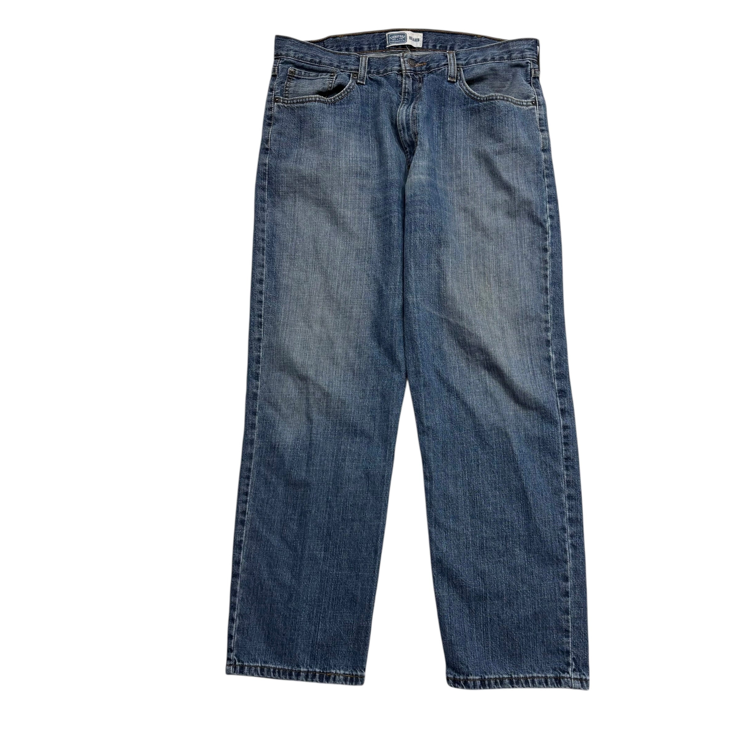 Levis Signature Jeans W38 L31 Mens Mid Blue Relaxed Straight Fit Vintage (E)