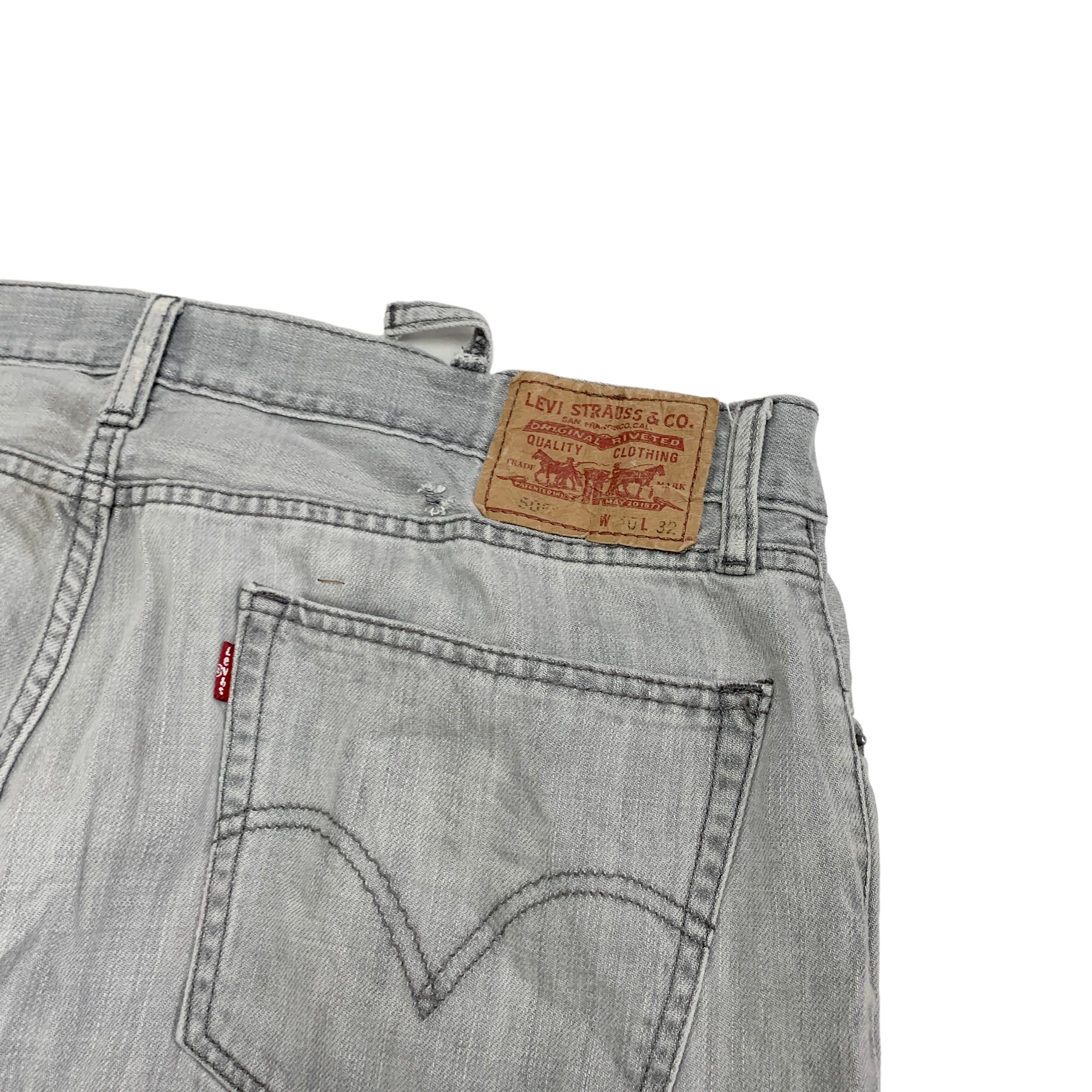 Levis 505 Jeans W40 L32 Mens Grey Regular Straight Fit Vintage Denim