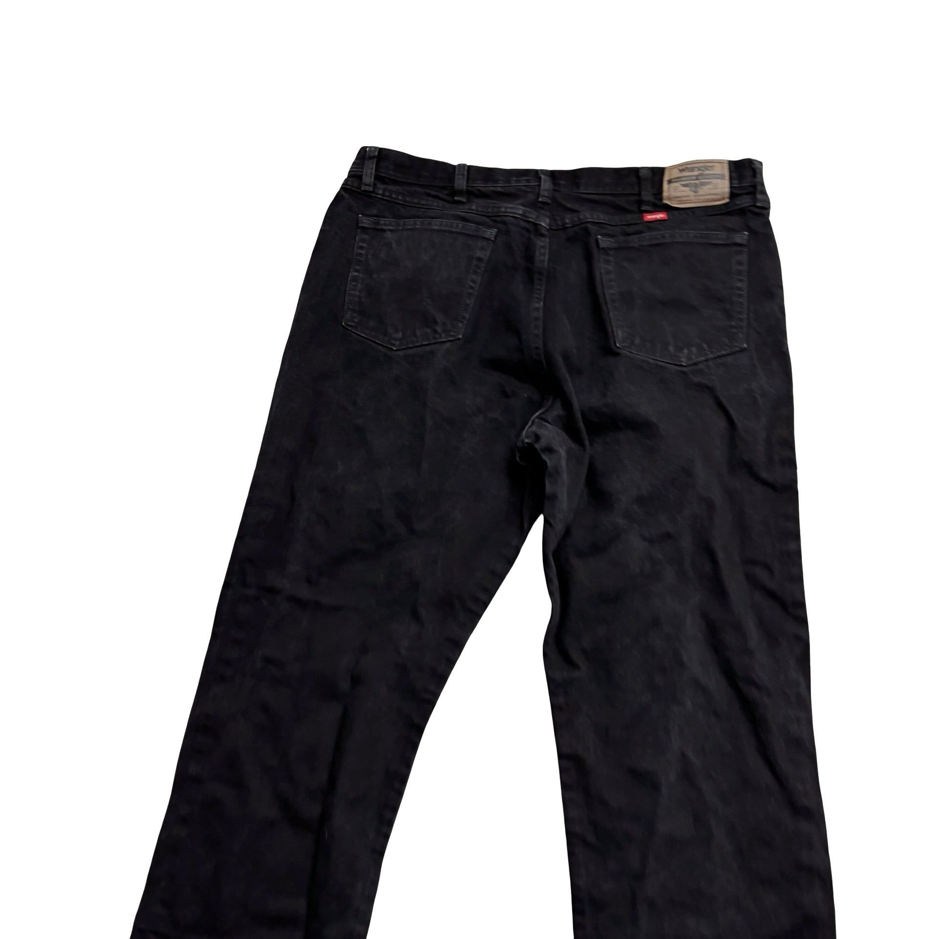 Wrangler Jeans W40 L32 Mens Black Relaxed Straight Fit Denim (E)