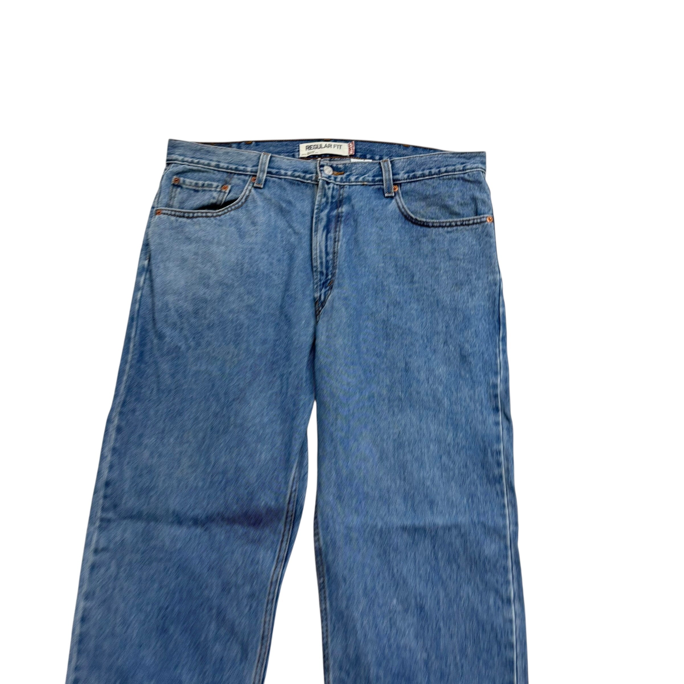 Levis 505 Jeans W38 L30 Mens Mid Blue Regular Straight Fit Vintage Denim
