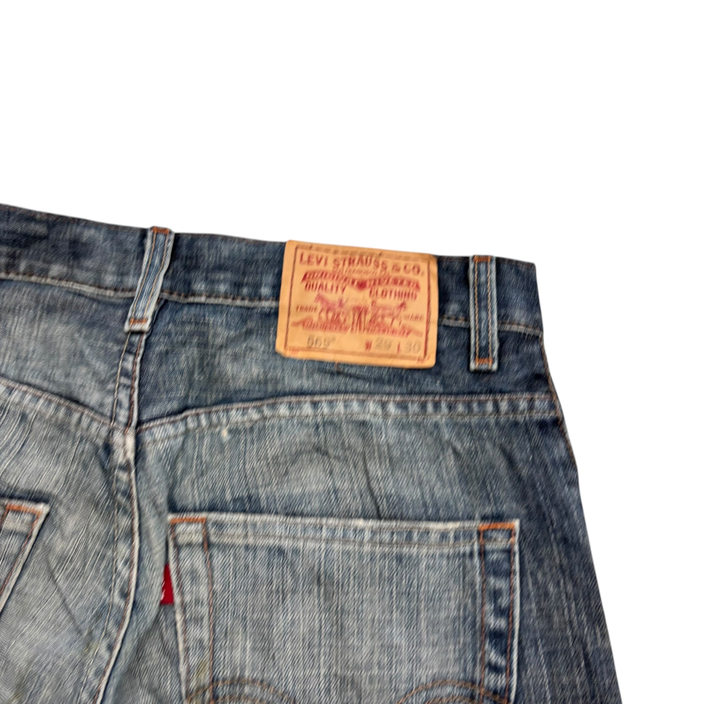 Levis 569 Jeans W30 L30 Mens Dark Blue Baggy Relaxed Straight Vintage Denim (F)