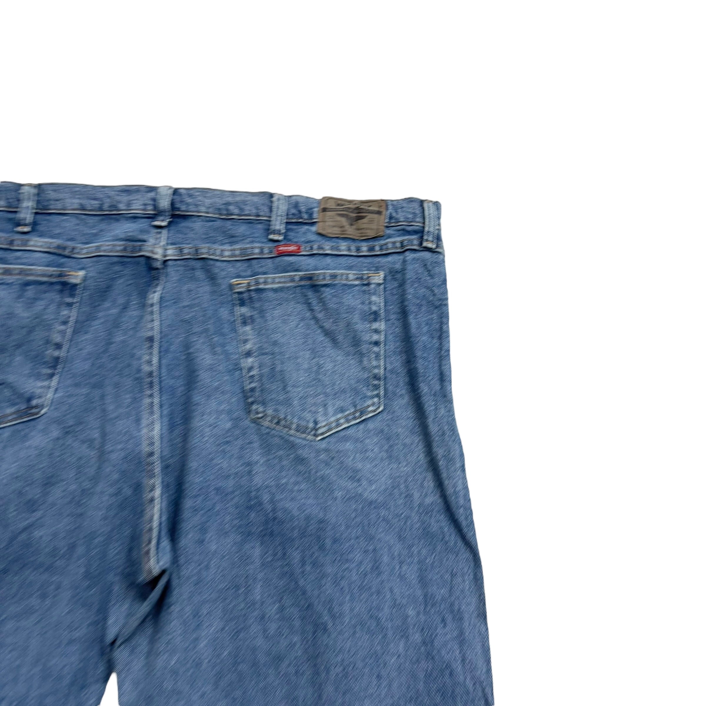 Wrangler Jeans W46 L30 Mens Mid Blue Regular Straight Fit Stretch Denim (E)