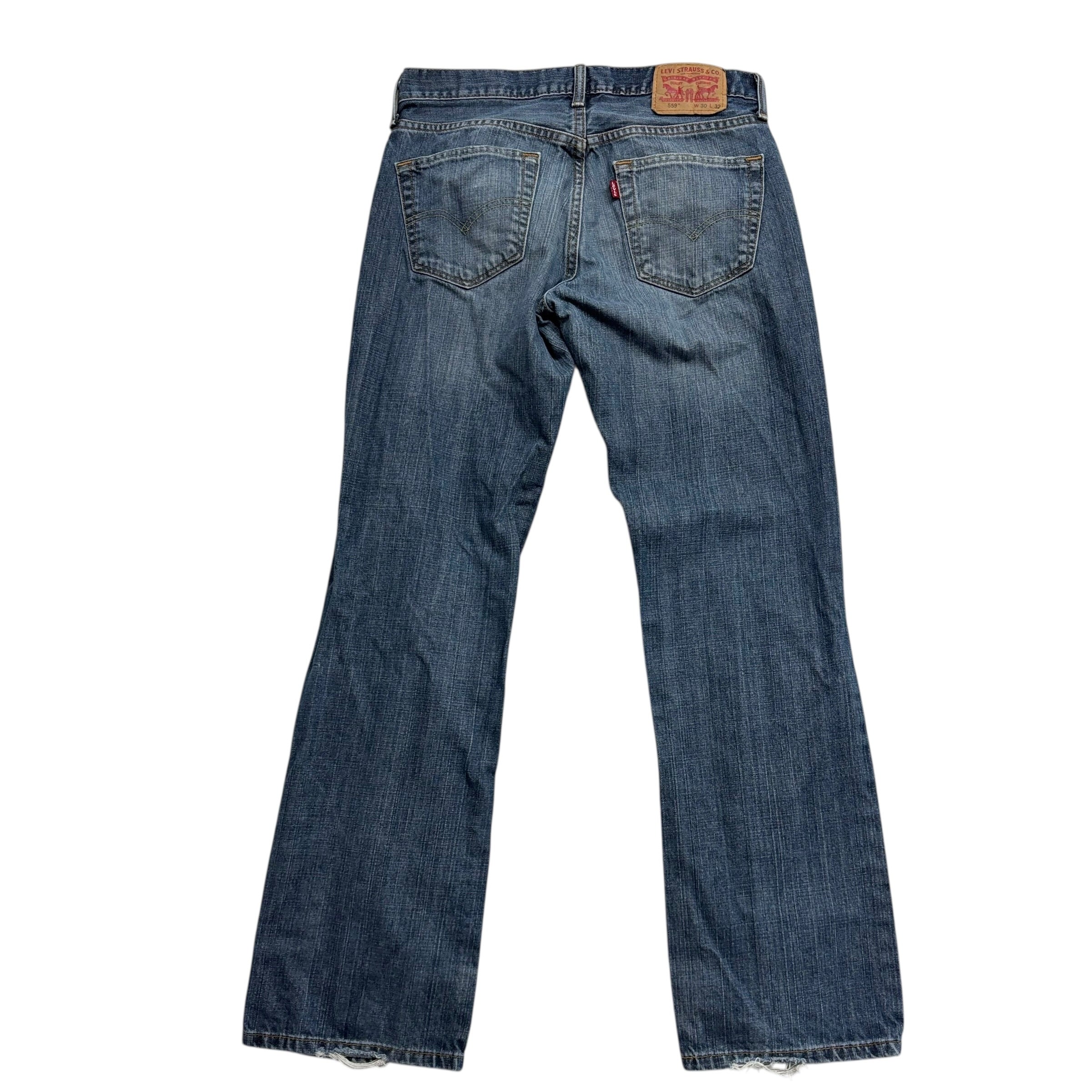 Levis 559 Jeans W30 L31 Mens Mid Blue Baggy Relaxed Straight Fit Denim (F)