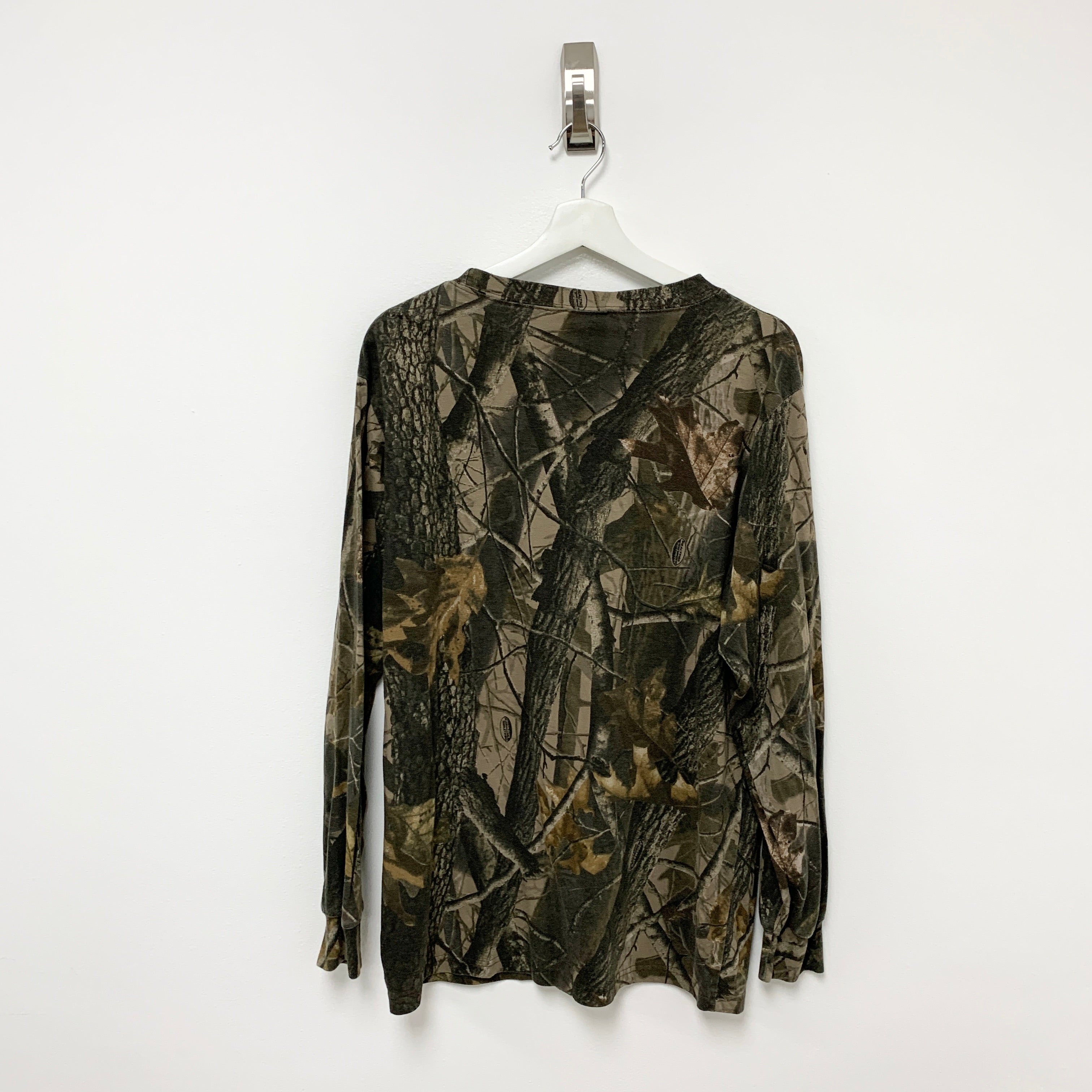 Vintage RealTree Camo USA Hunting Longsleeve T Shirt Large