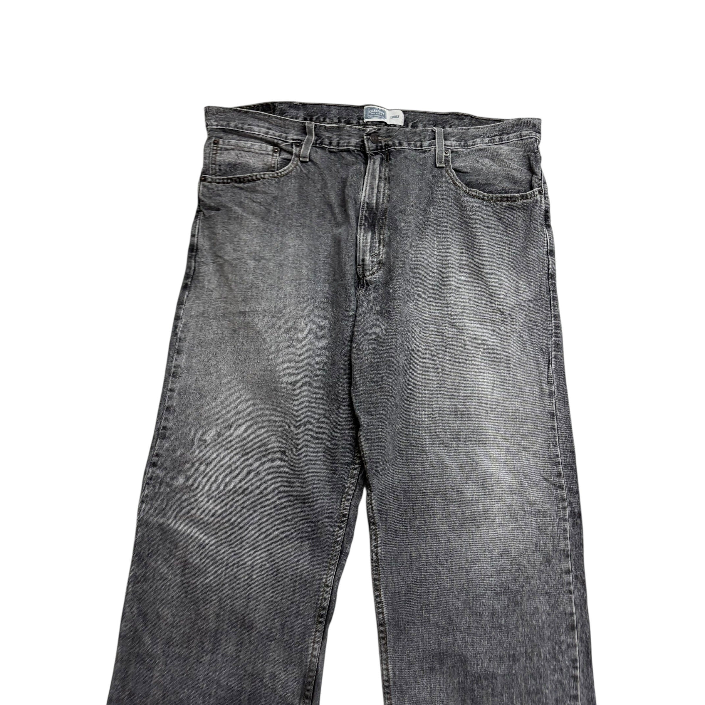 Levis Signature Jeans W40 L32 Mens Grey Baggy Relaxed Fit Vintage Denim