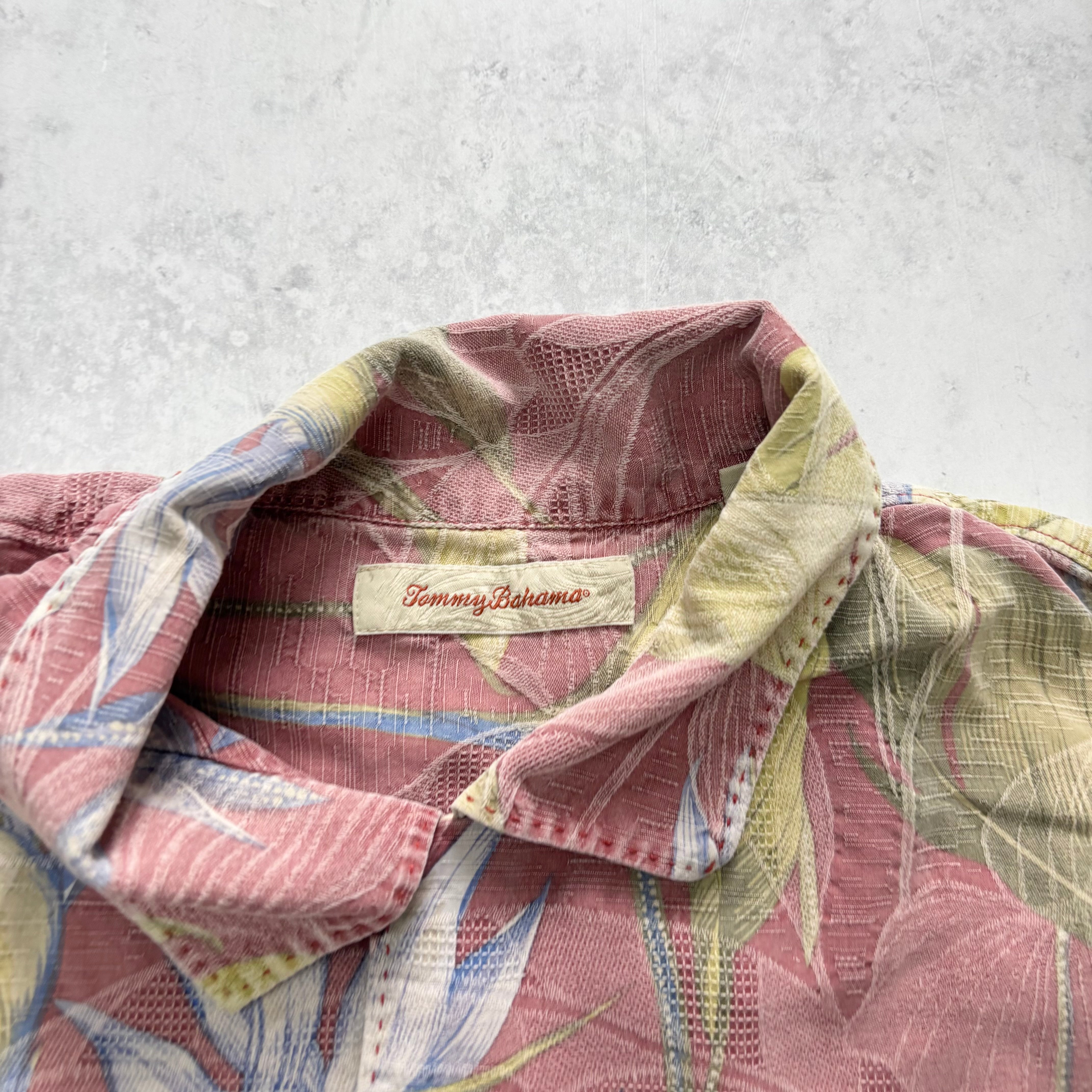 Vintage Hawaiian Shirt Mens XL Red Floral Aloha Short Sleeve Silk (E)