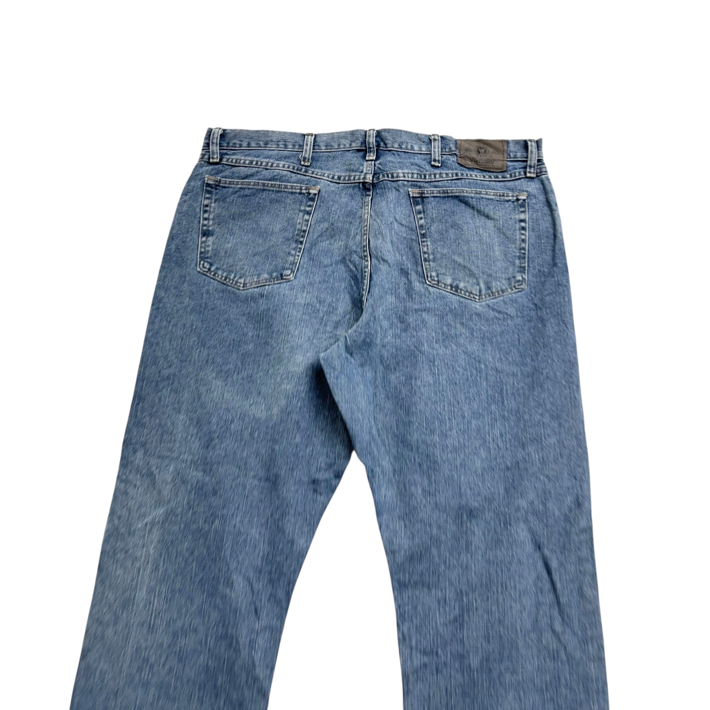 Wrangler Jeans W40 L30 Mens Mid Blue Relaxed Straight Fit Denim