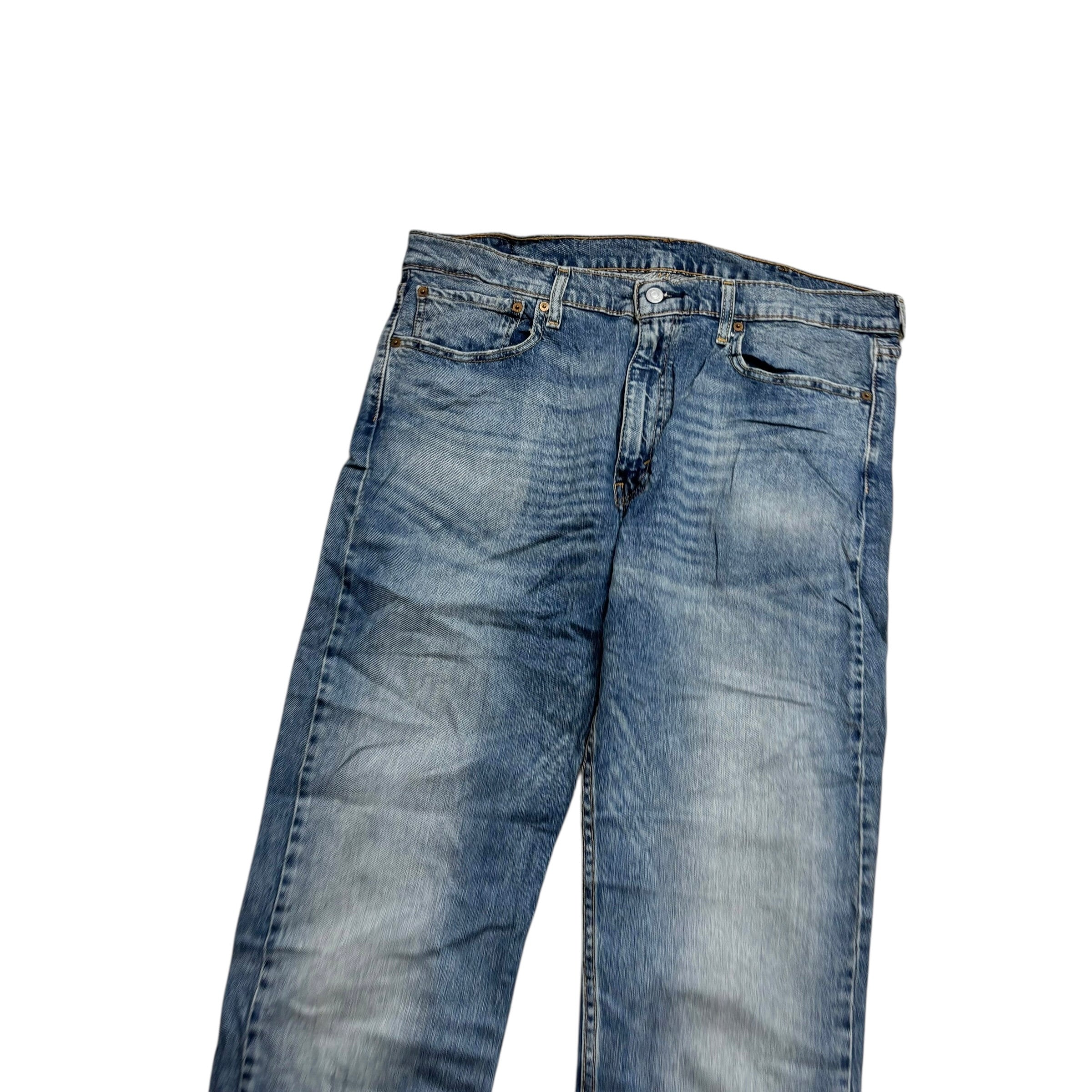 Levis 502 Jeans W38 L34 Mens Mid Blue Regular Tapered Fit Stretch Denim (E)