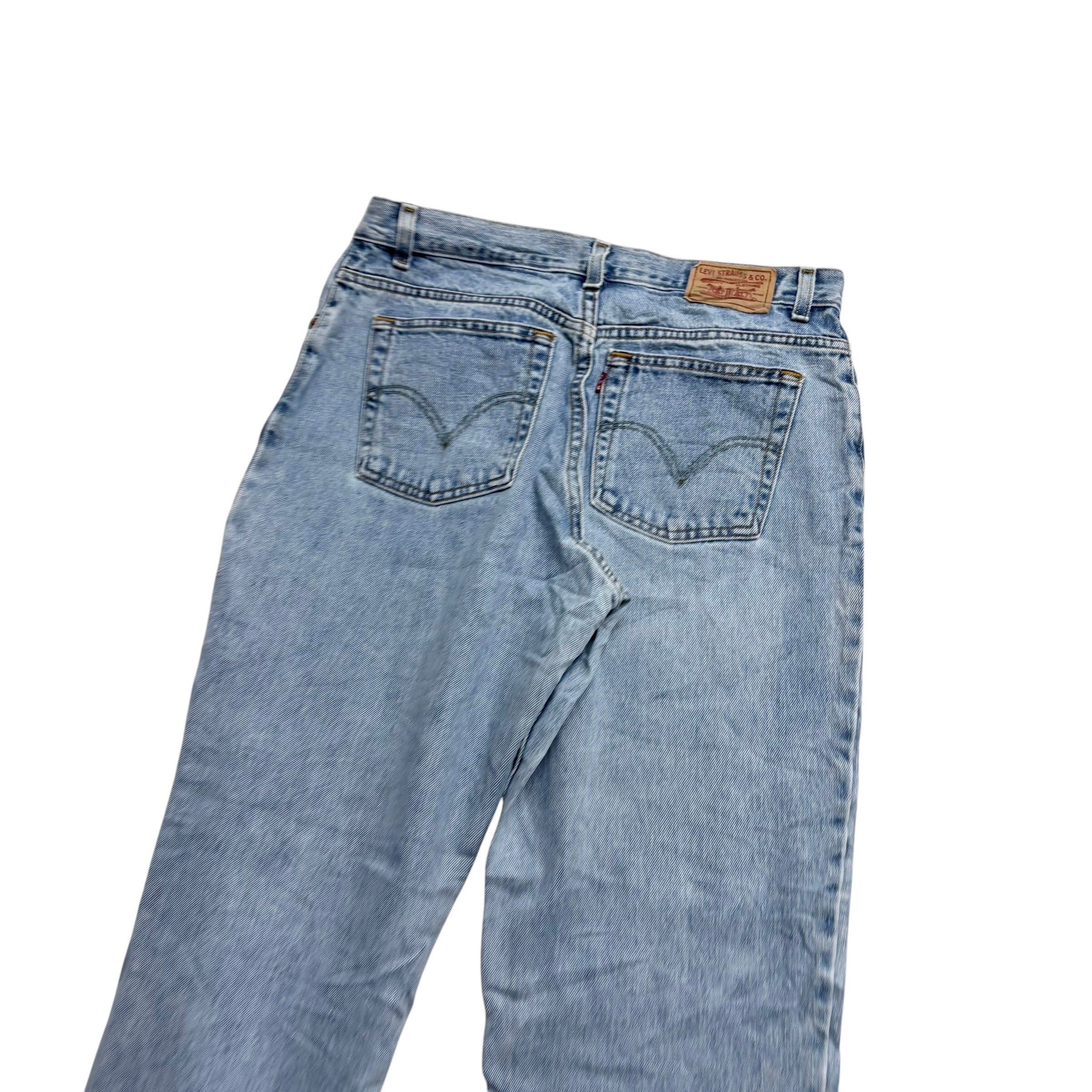 Levis 550 Jeans W32 L31 Womens Light Blue Relaxed Taper Mom Vintage Denim (E)