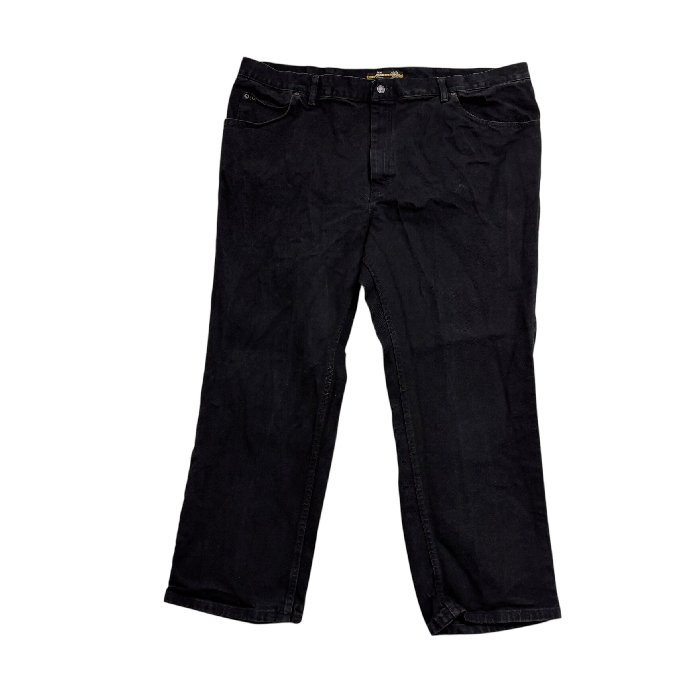 Lee Jeans W46 L30 Mens Black Regular Straight Fit Denim (E)
