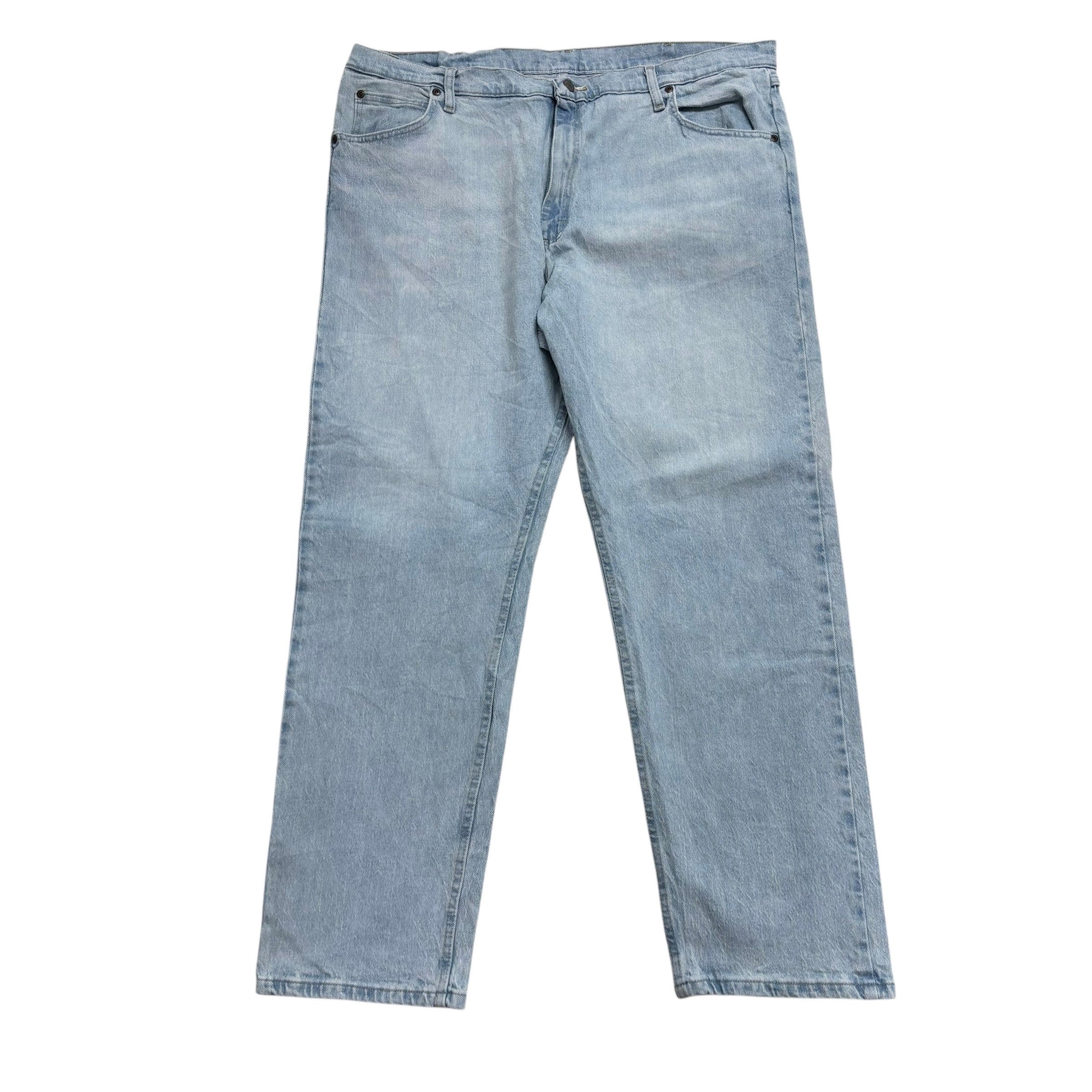 Wrangler Jeans W40 L32 Mens Light Blue Relaxed Straight Fit Stretch Denim