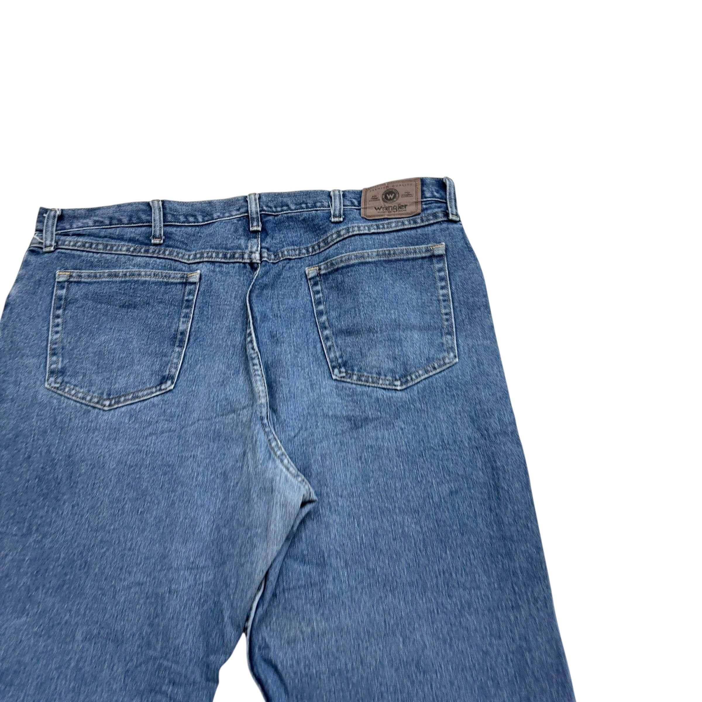 Wrangler Jeans W40 L32 Mens Mid Blue Relaxed Straight Fit Vintage Denim