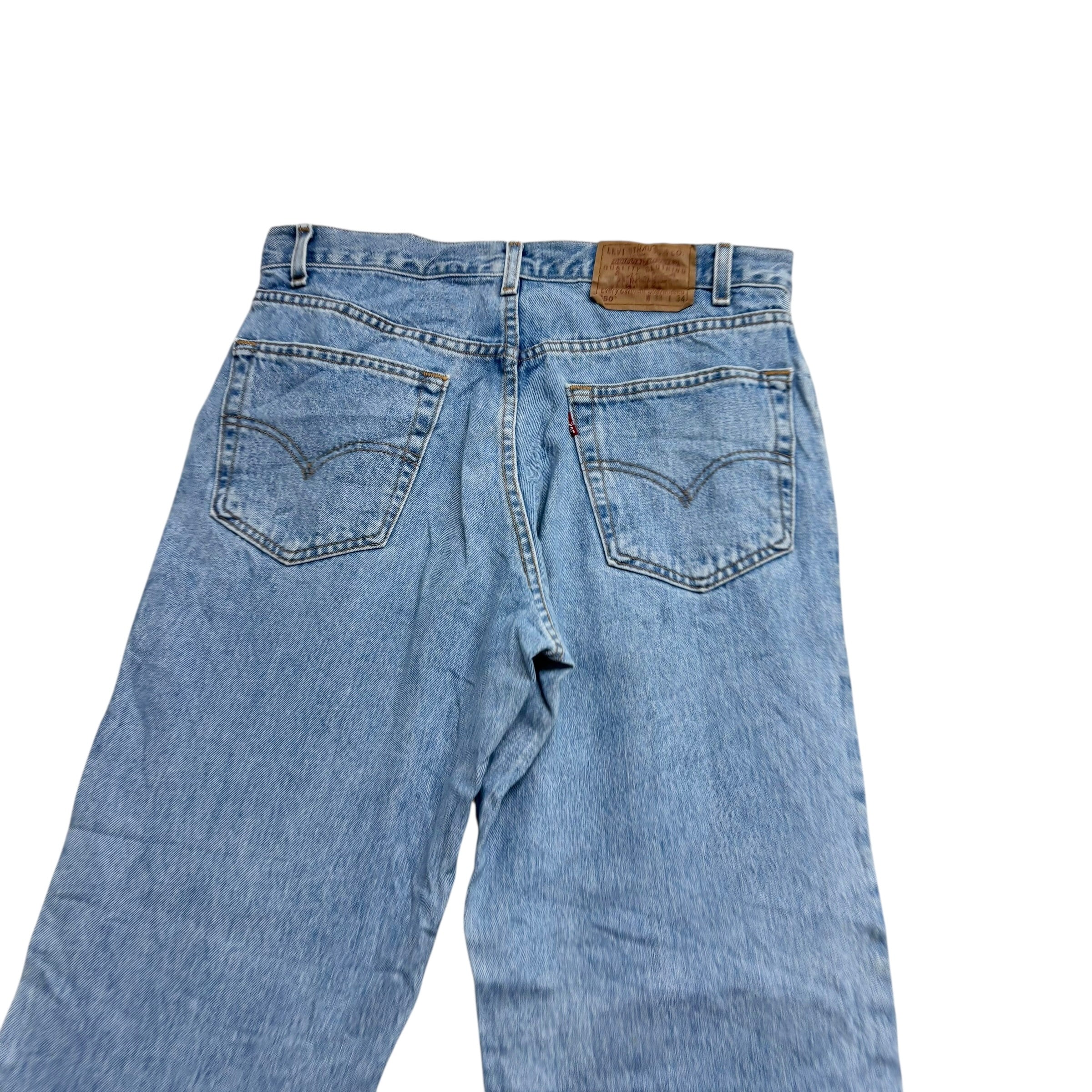 Levis 550 Jeans W33 L34 Mens Light Blue Relaxed Straight Vintage Denim