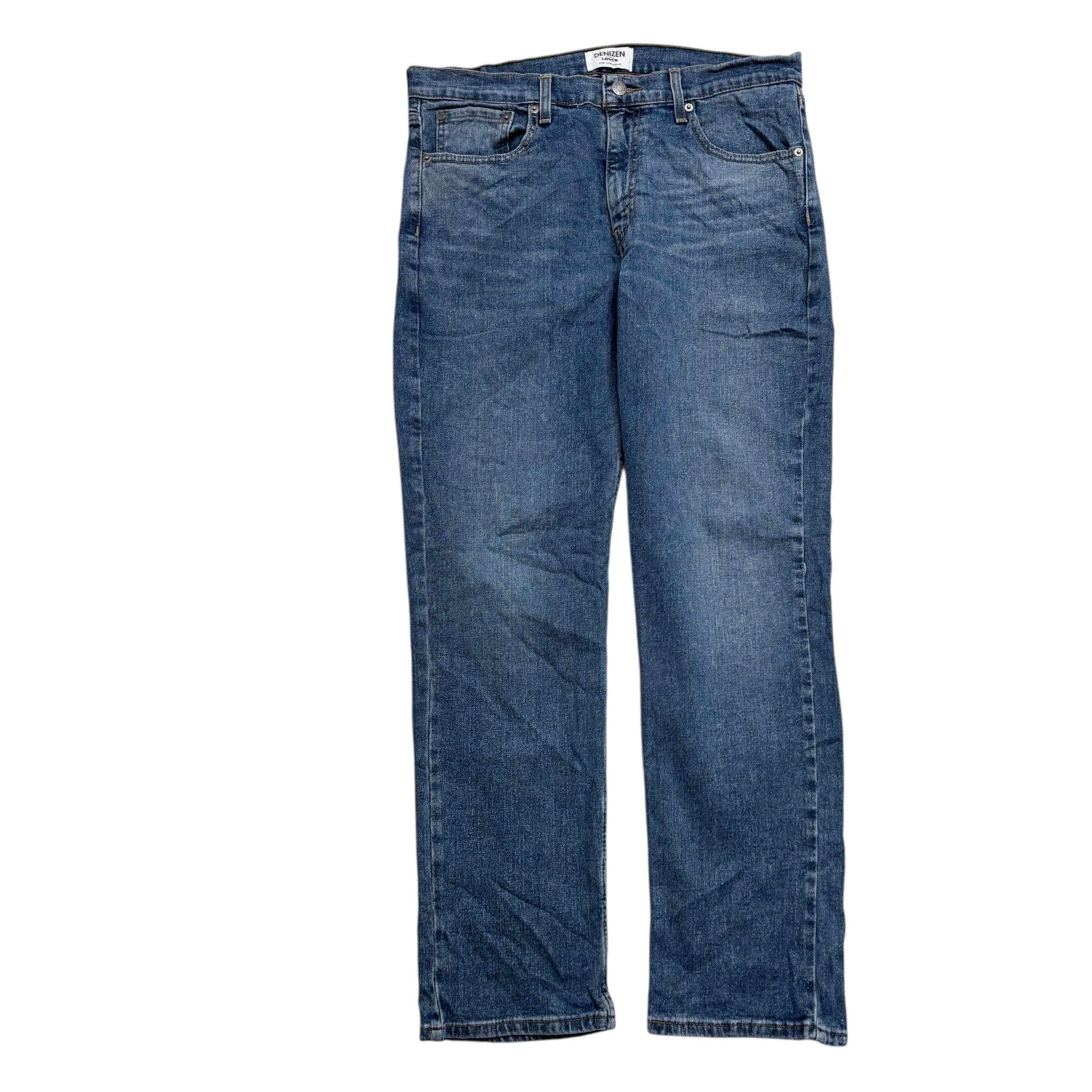 Levis Denizen Jeans W33 L30 Mens Mid Blue Regular Straight Fit Stretch Denim (E)