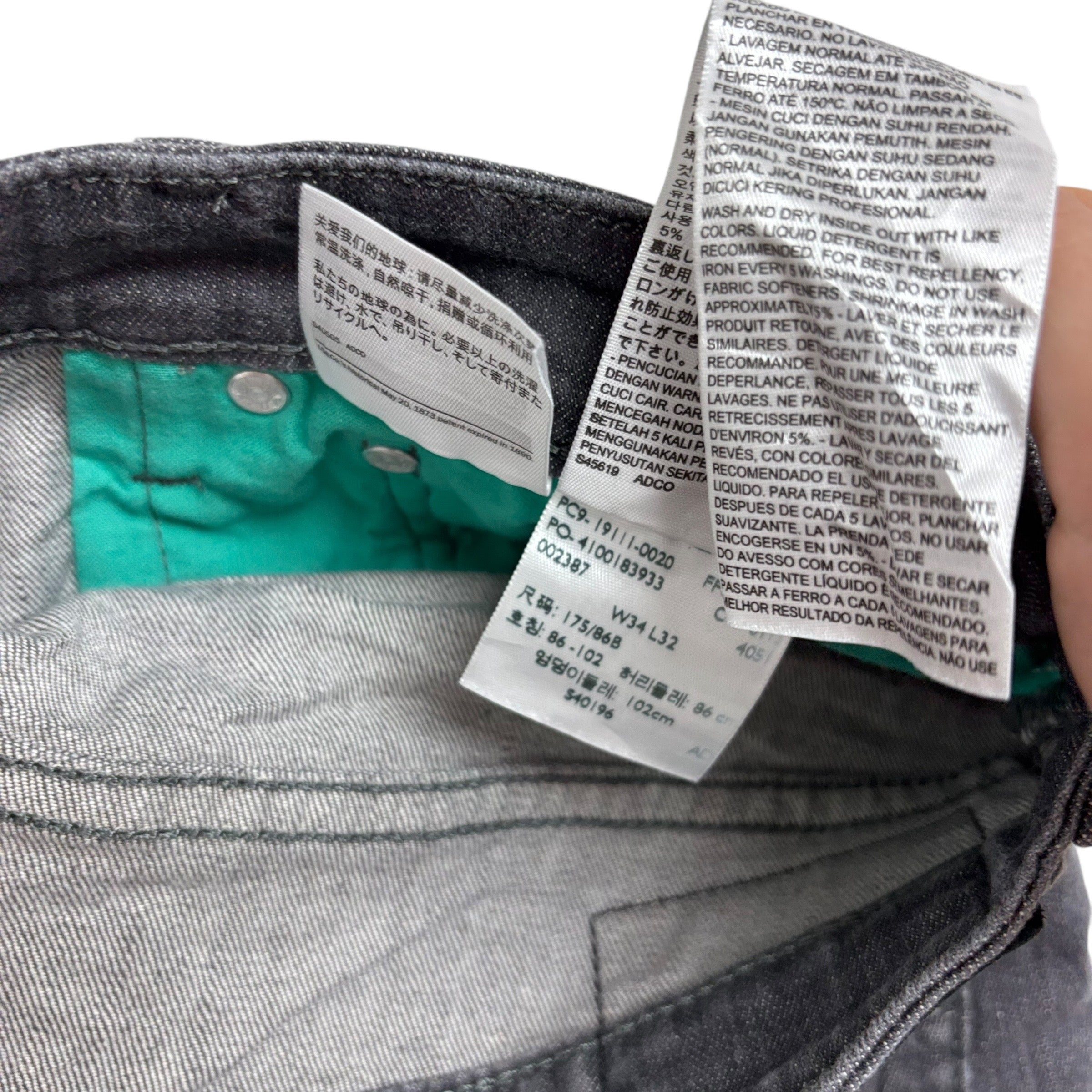 Levis 511 Commuter Jeans W33 L31 Mens Grey Slim Fit Stretch Denim (E)