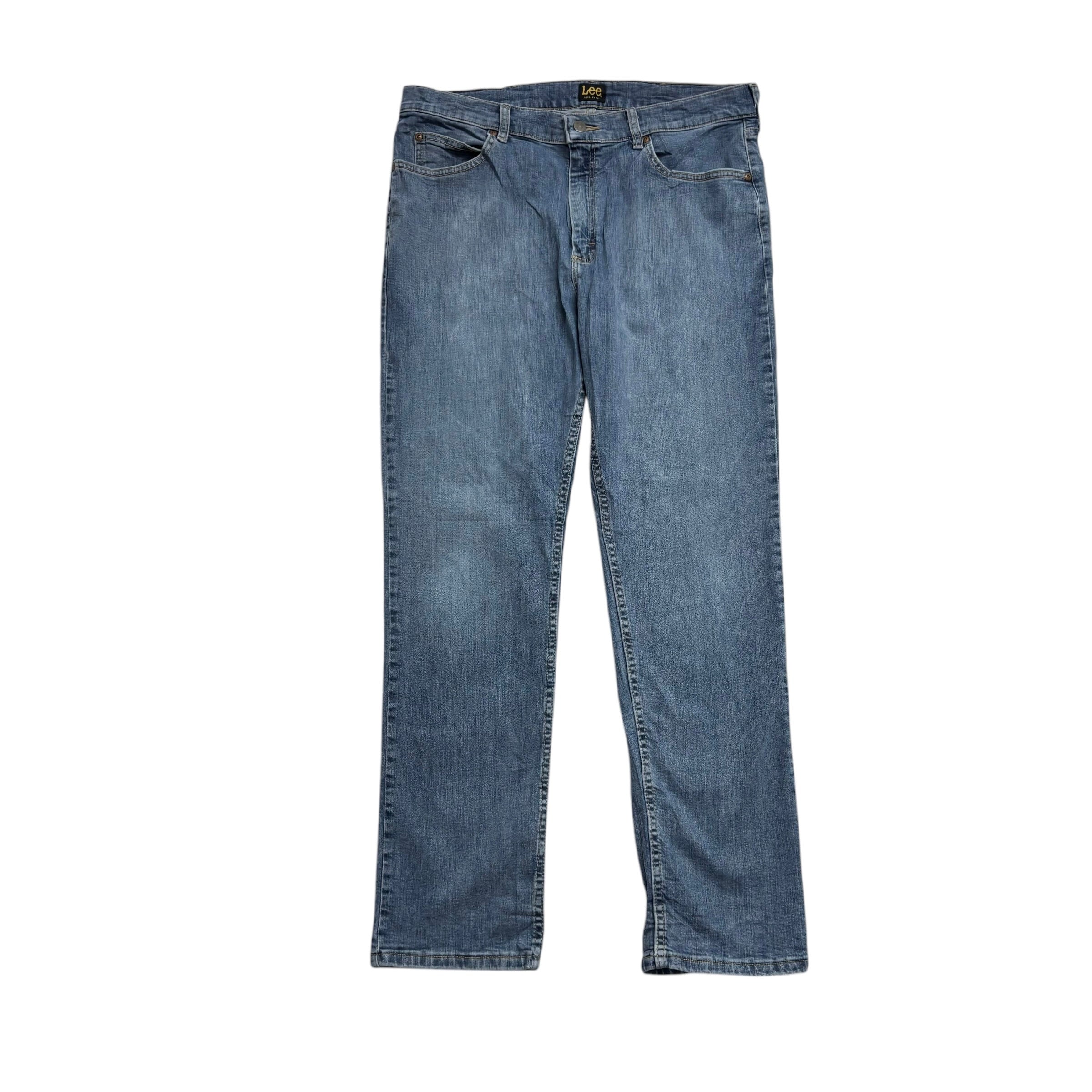 Lee Jeans W35 L32 Mens Mid Blue Regular Straight Fit Stretch Denim (E)