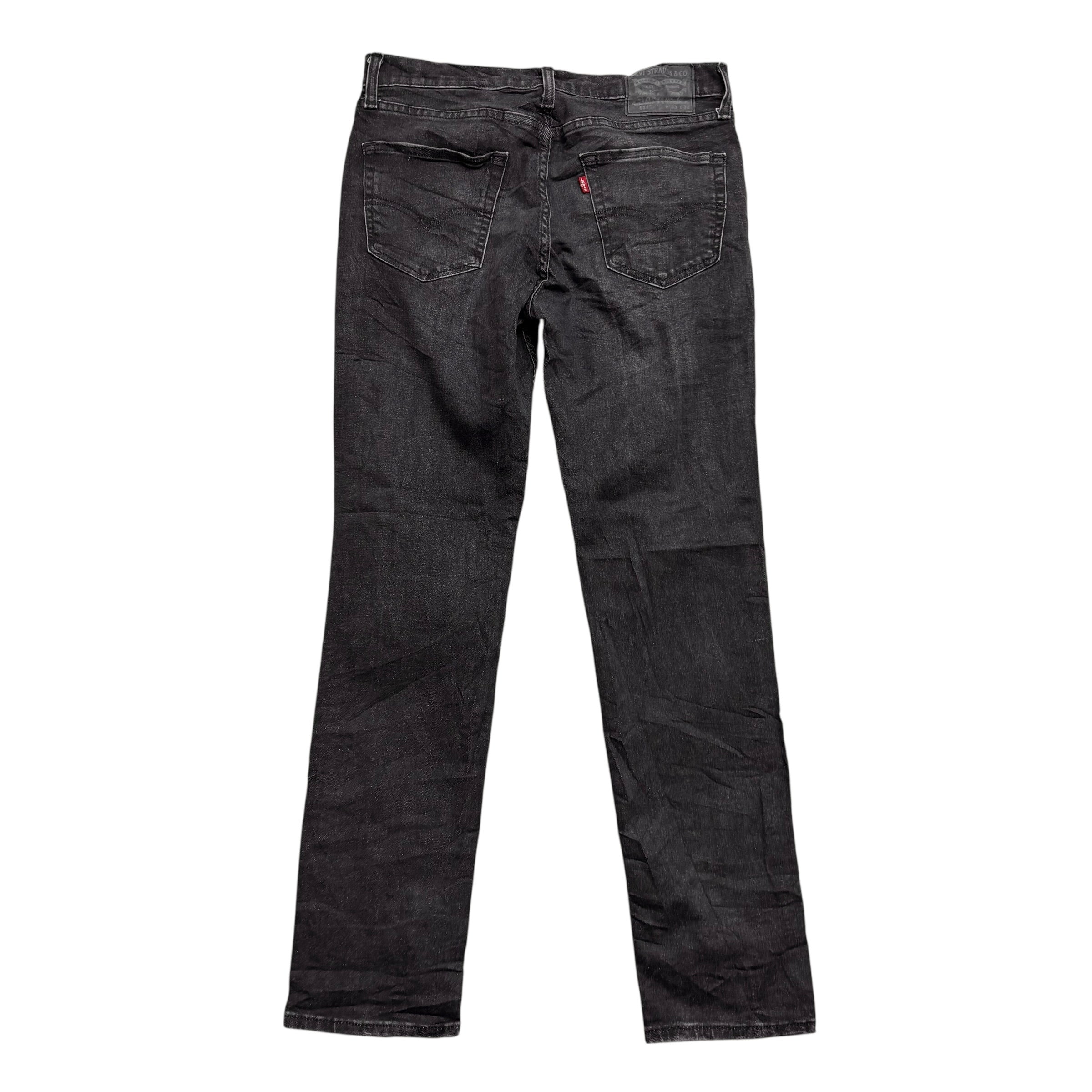 Levis 511 Jeans W33 L32 Mens Black Slim Fit Stretch Denim (E)