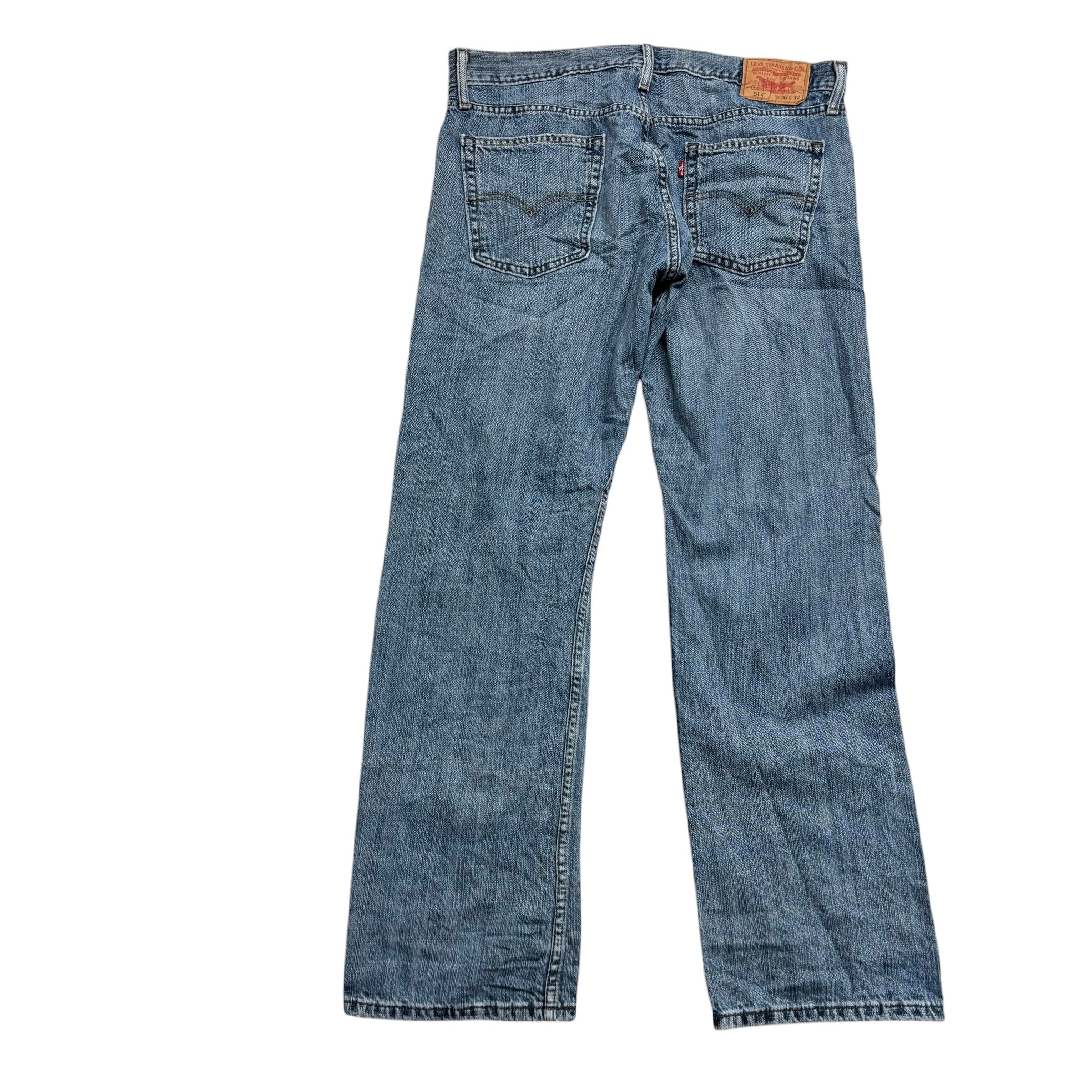 Levis 514 Jeans W36 L32 Mens Mid Blue Regular Straight Fit Denim