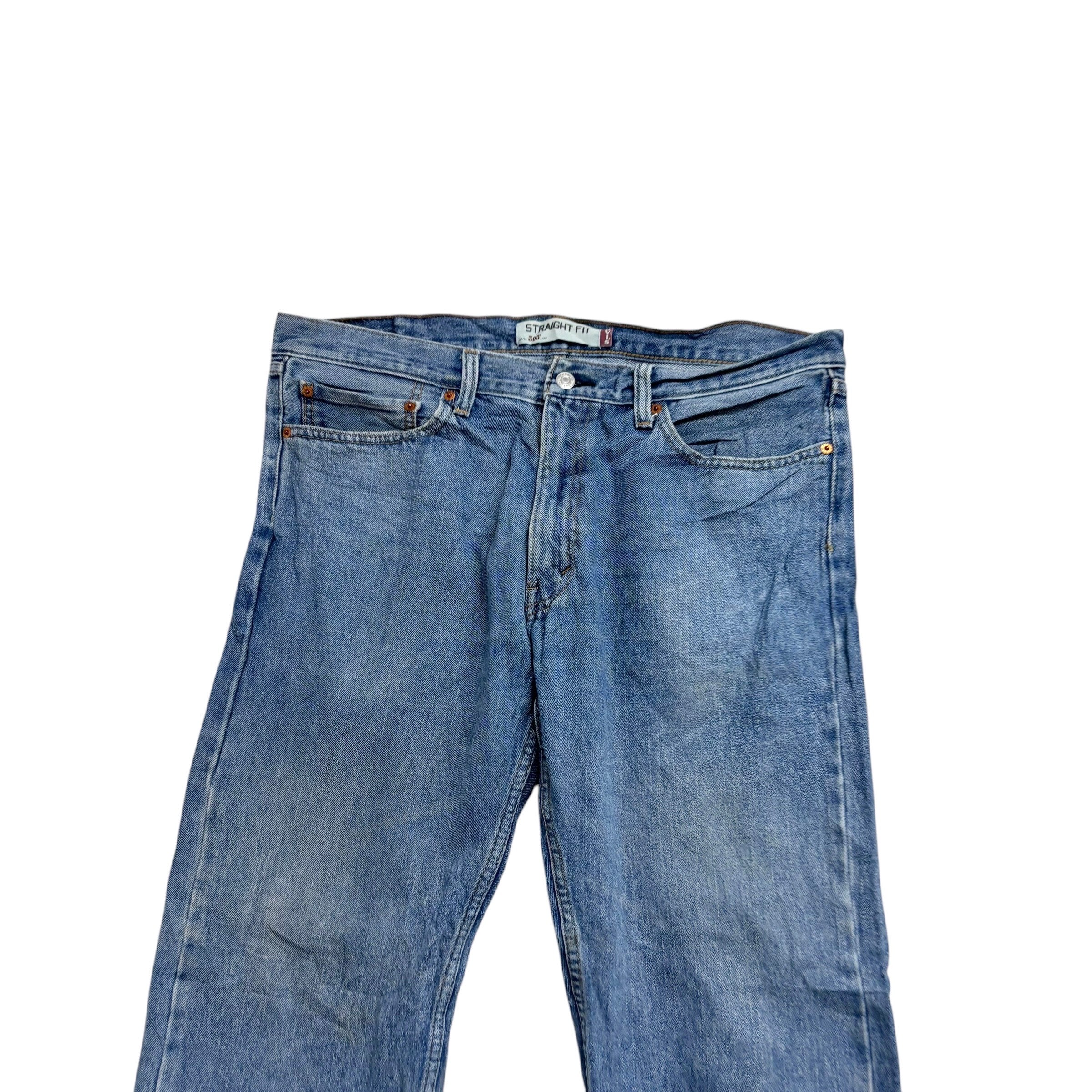 Levis 505 Jeans W38 L30 Mens Light Blue Regular Straight Fit Vintage Denim