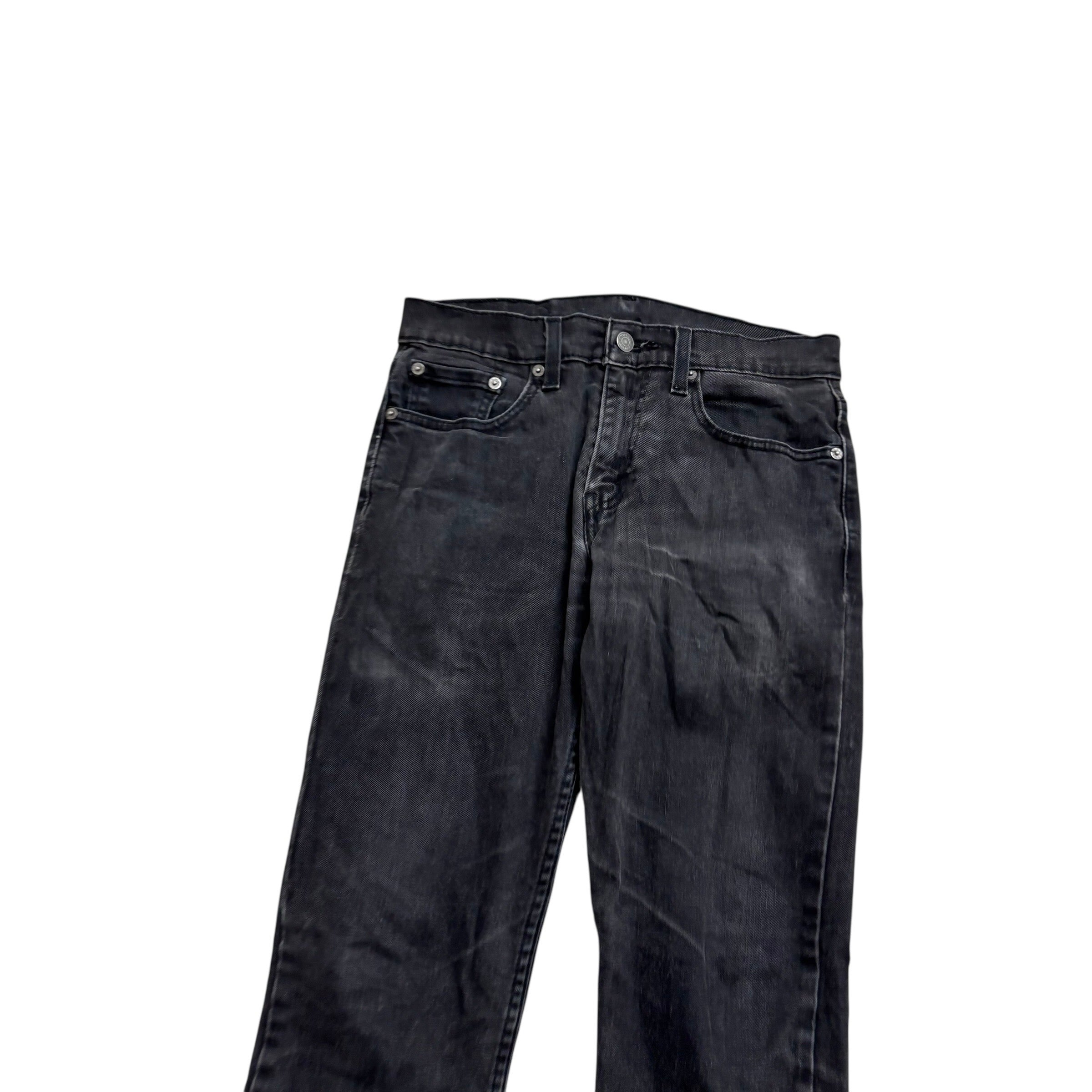 Levis 502 Jeans W28 L30 Mens Black Regular Tapered Fit Stretch Denim