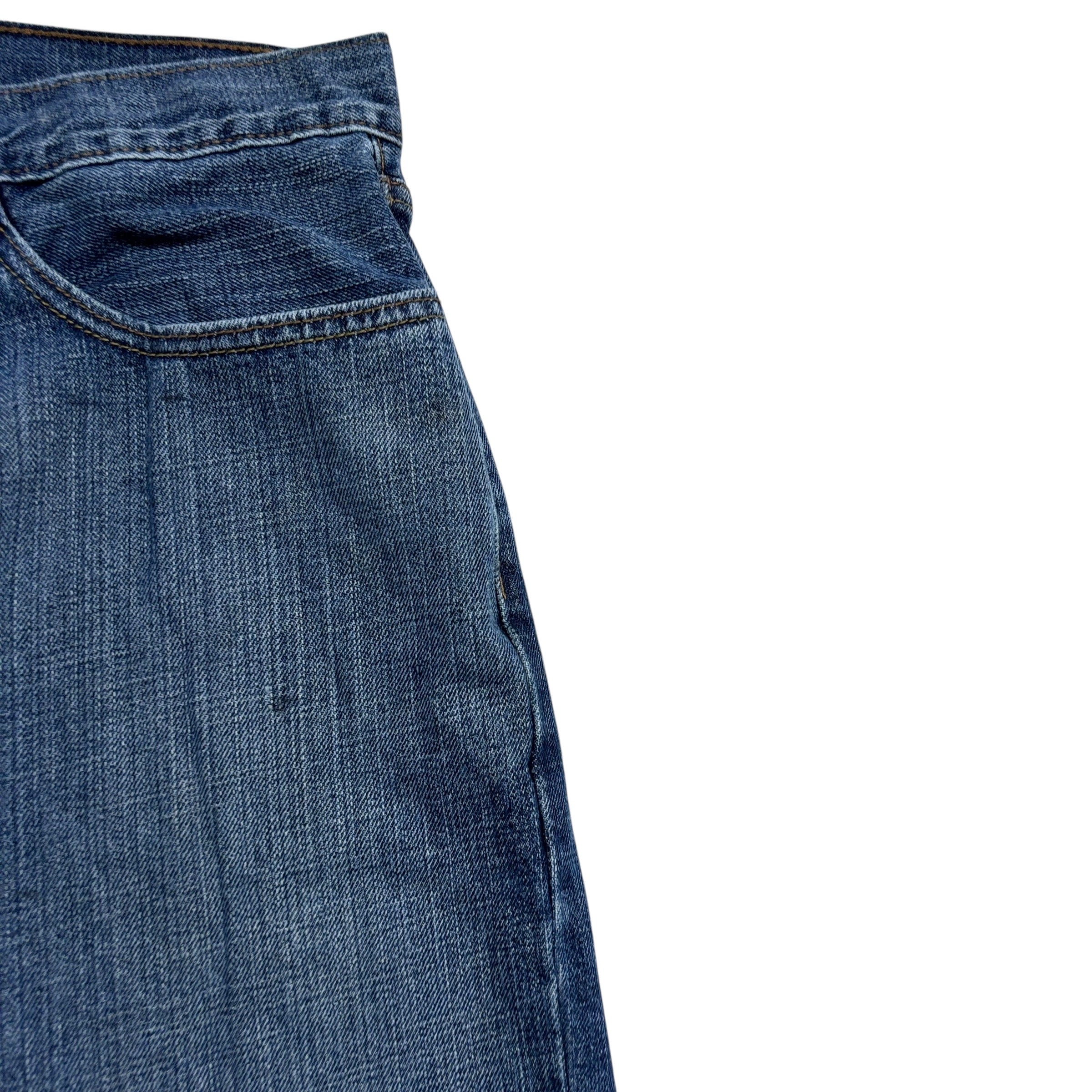Levis Signature Jeans W34 L32 Mens Mid Blue Relaxed Straight Fit Denim