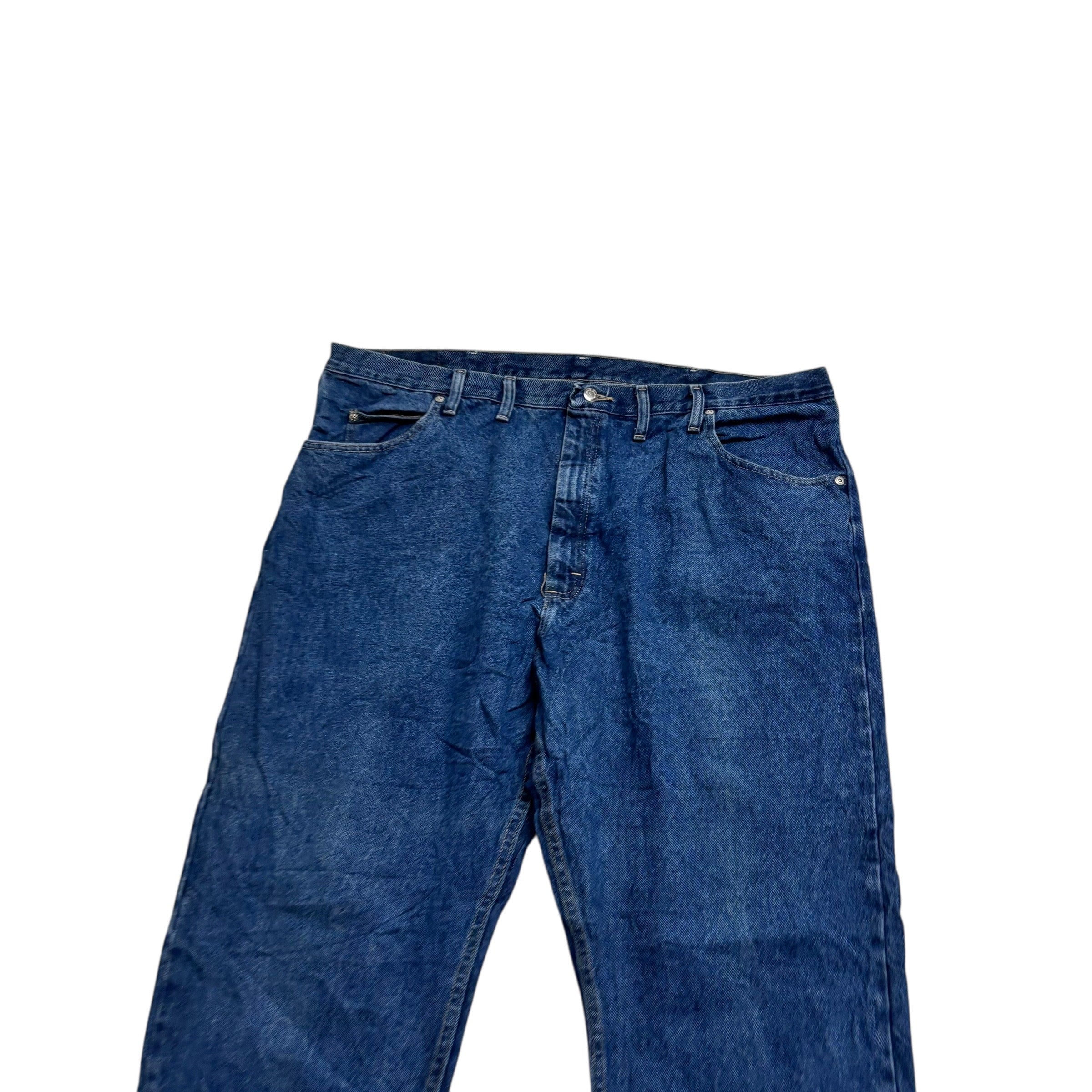 Wrangler Jeans W44 L30 Mens Mid Blue Baggy Relaxed Straight Fit Denim (E)