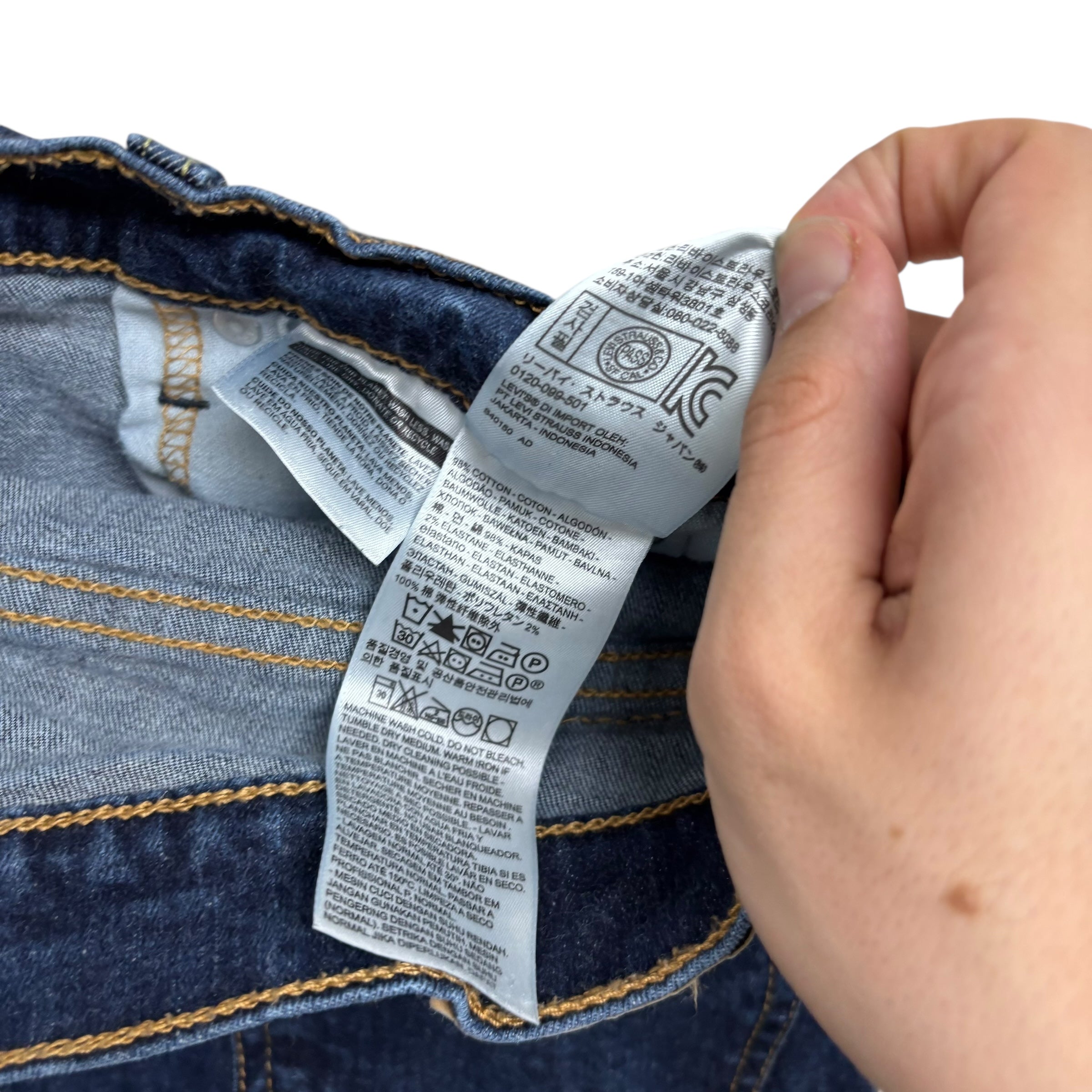 Levis 514 Jeans W32 L32 Mens Dark Blue Regular Straight Fit Stretch Denim