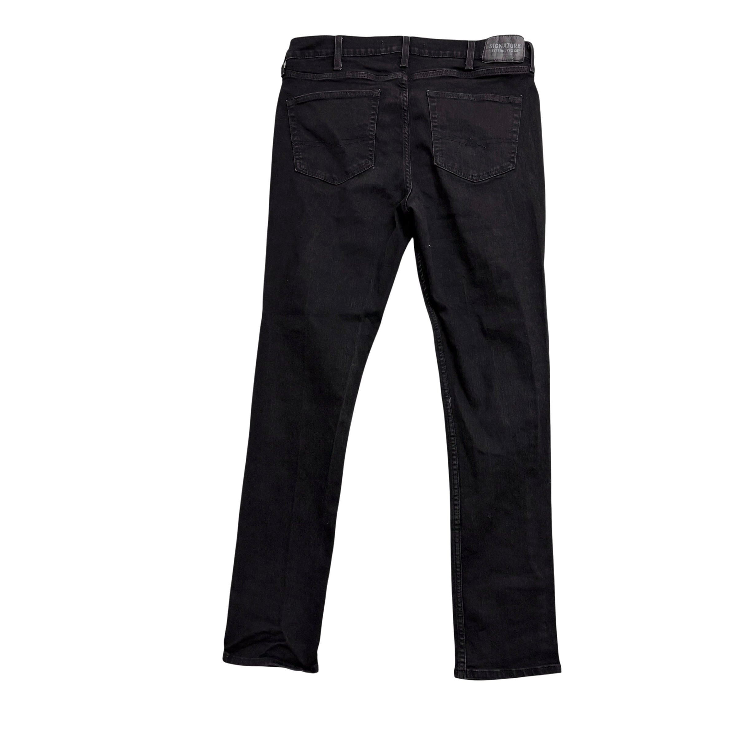 Levis Signature Jeans W36 L32 Mens Black Skinny Fit Stretch Denim (E)