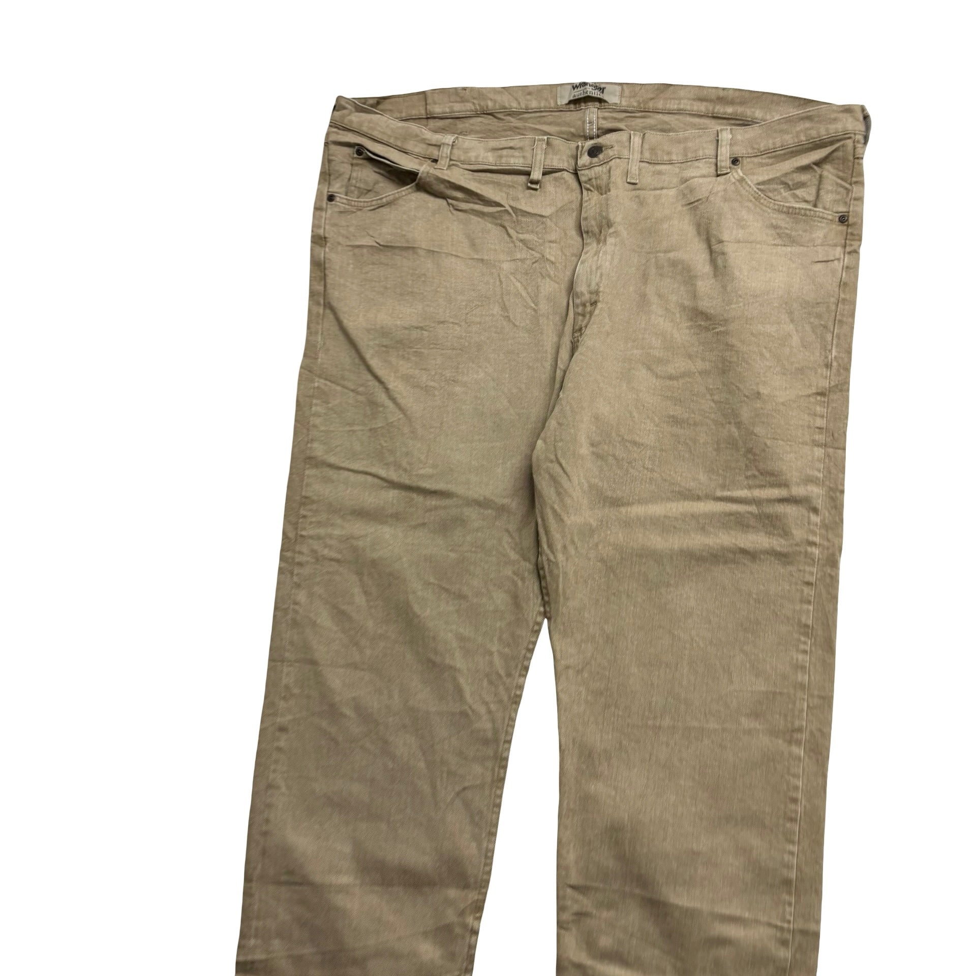 Wrangler Jeans W50 L30 Mens Beige Relaxed Straight Fit Stretch Denim (E)