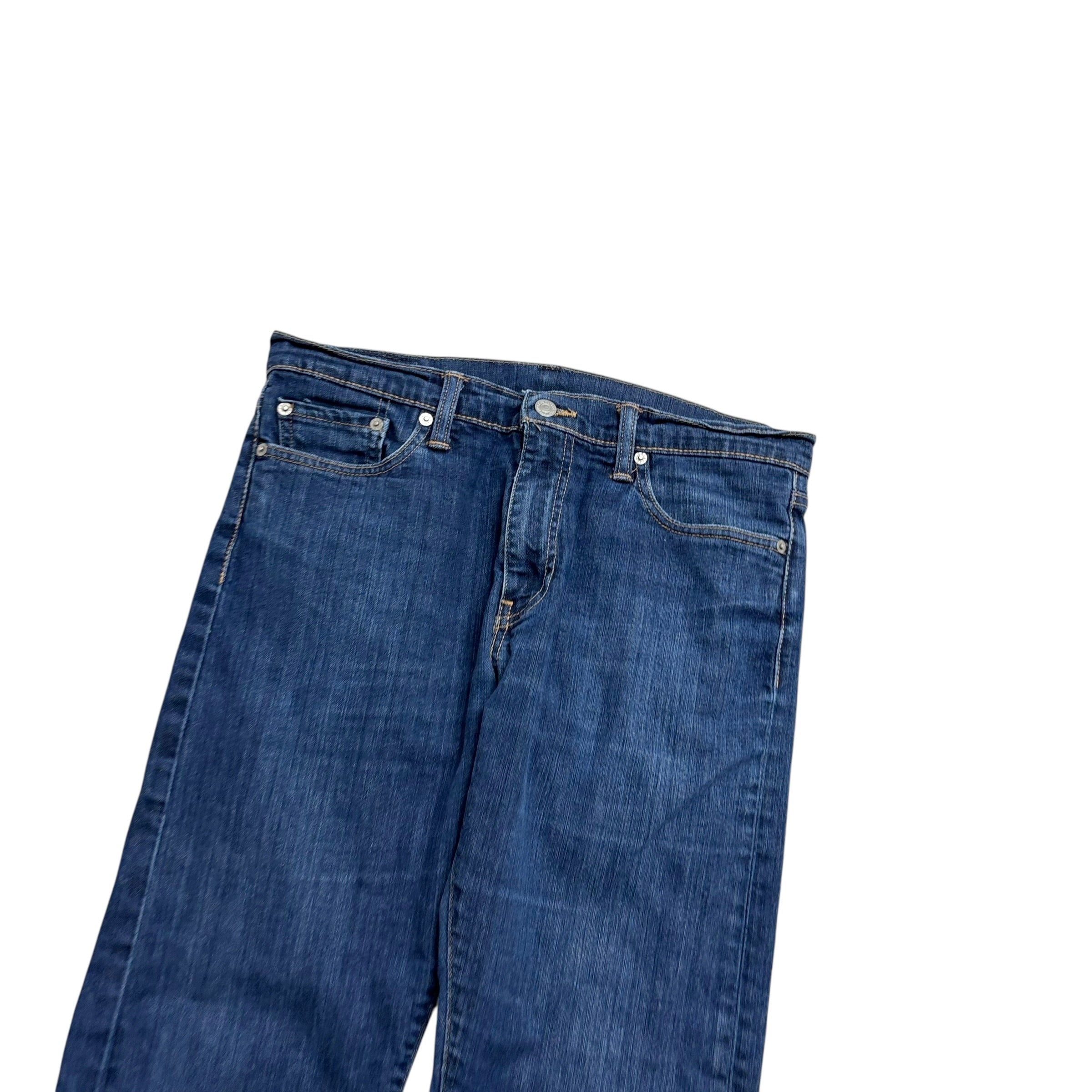 Levis 504 Jeans W33 L28 Mens Dark Blue Regular Straight Fit Stretch Denim
