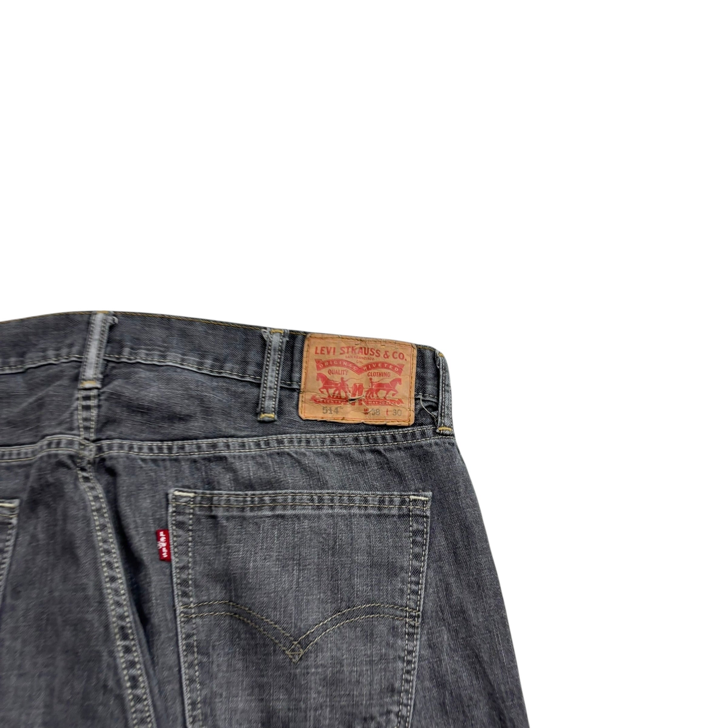 Levis 514 Jeans W38 L30 Mens Grey Regular Straight Fit Denim