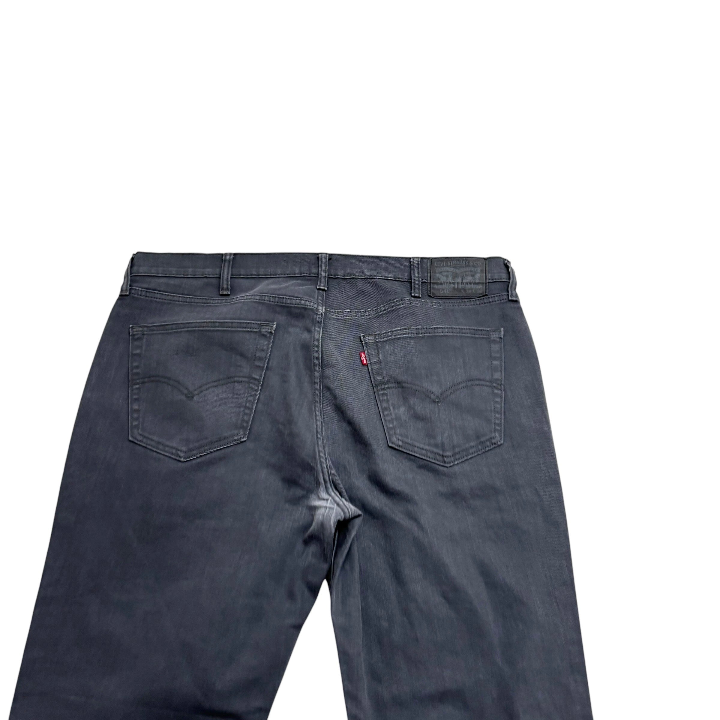 Levis 541 Jeans W40 L32 Mens Grey Athletic Tapered Fit Stretch Denim (F)