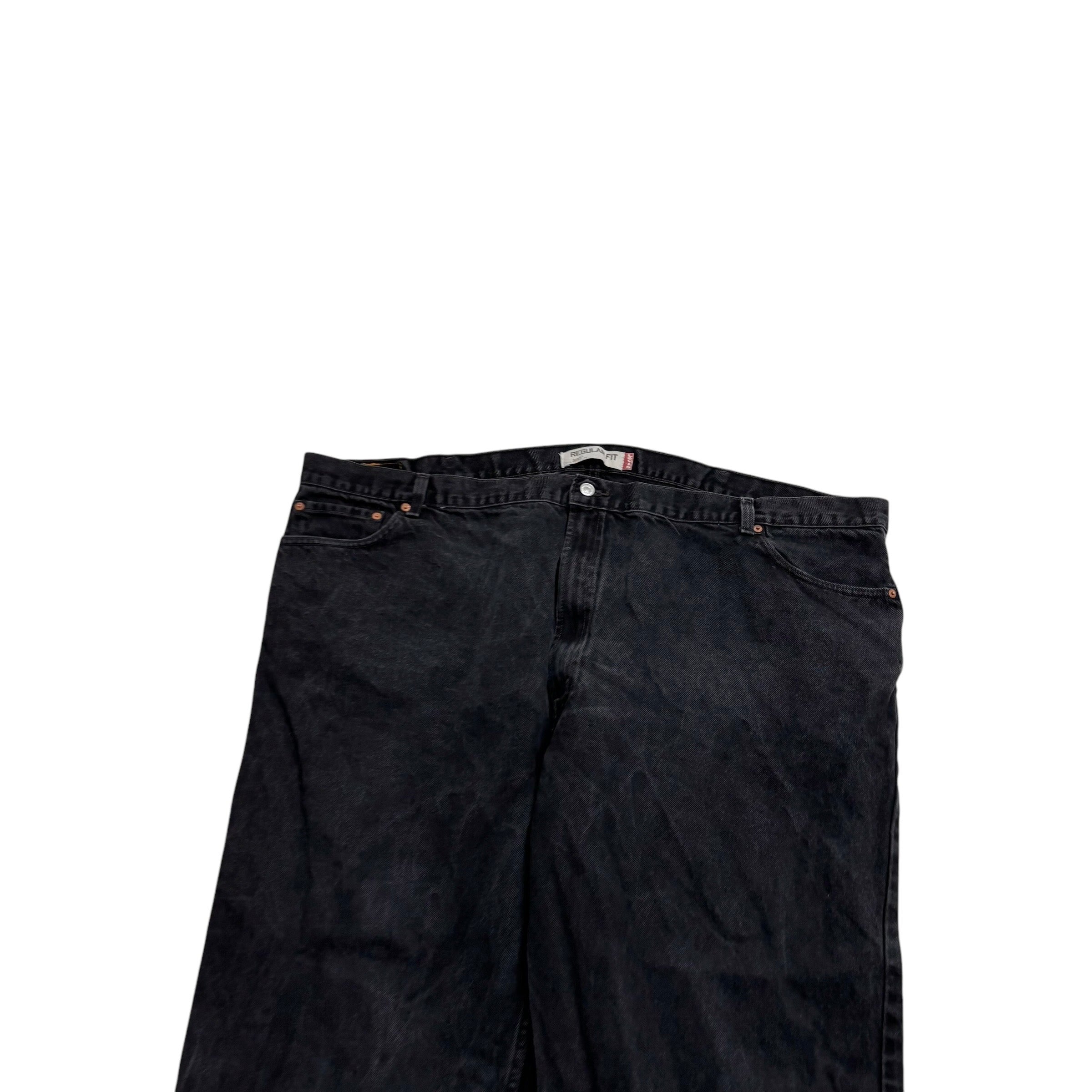 Levis 505 Jeans W54 L32 Mens Black Regular Straight Fit Vintage Denim (E)