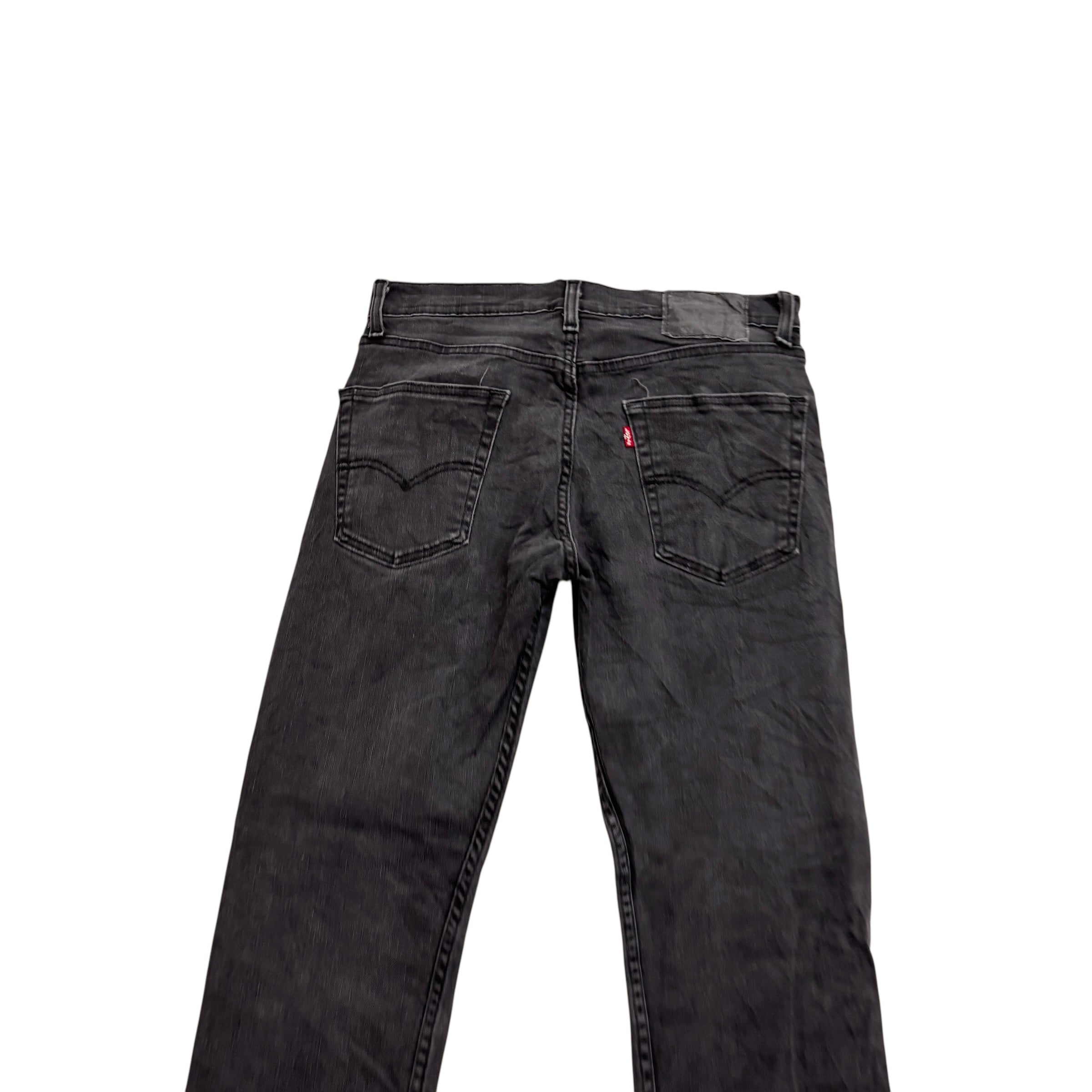 Levis 502 Jeans W30 L34 Mens Black Regular Tapered Fit Stretch Denim (F)