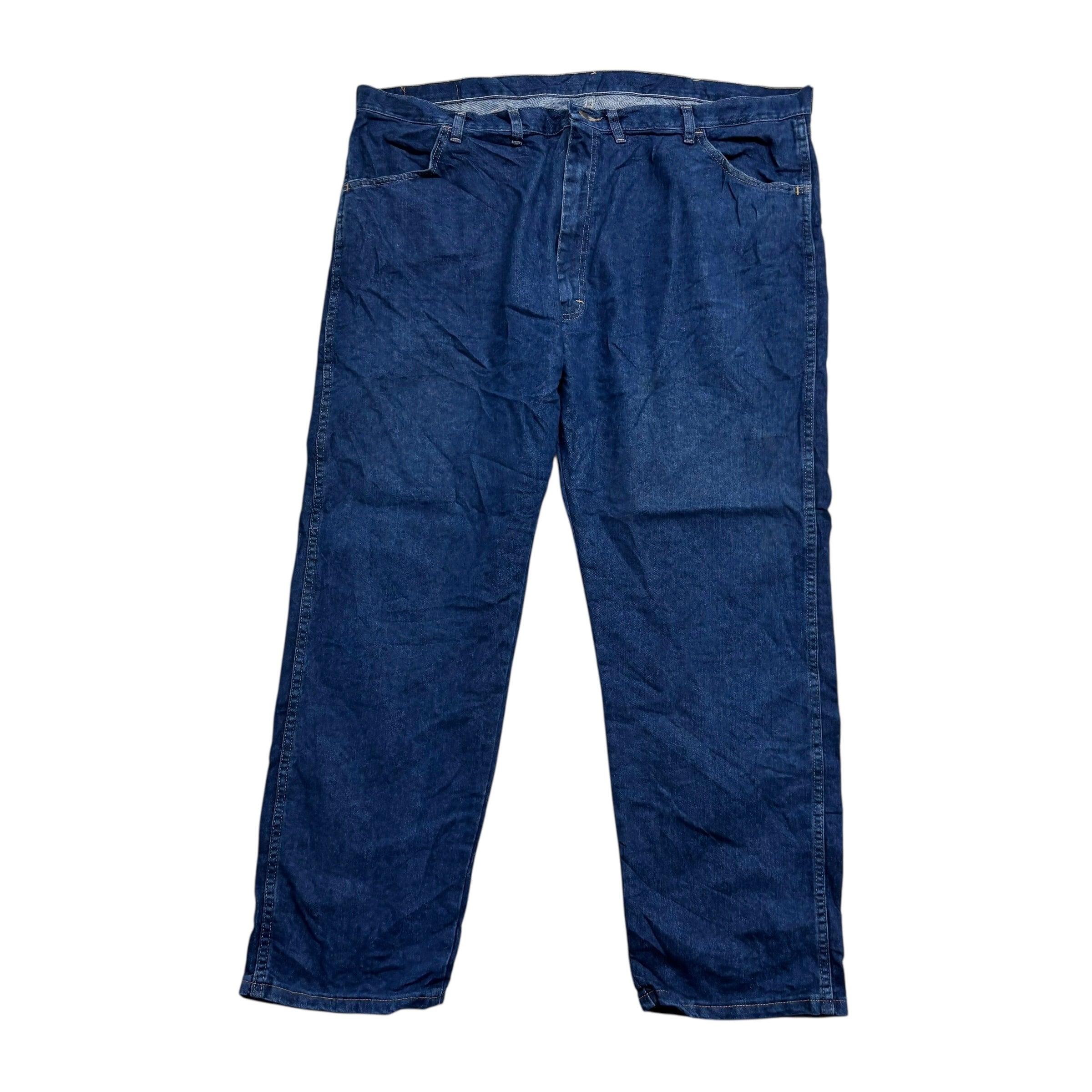 Wrangler Jeans W46 L30 Mens Dark Blue Regular Straight Fit Denim (E)