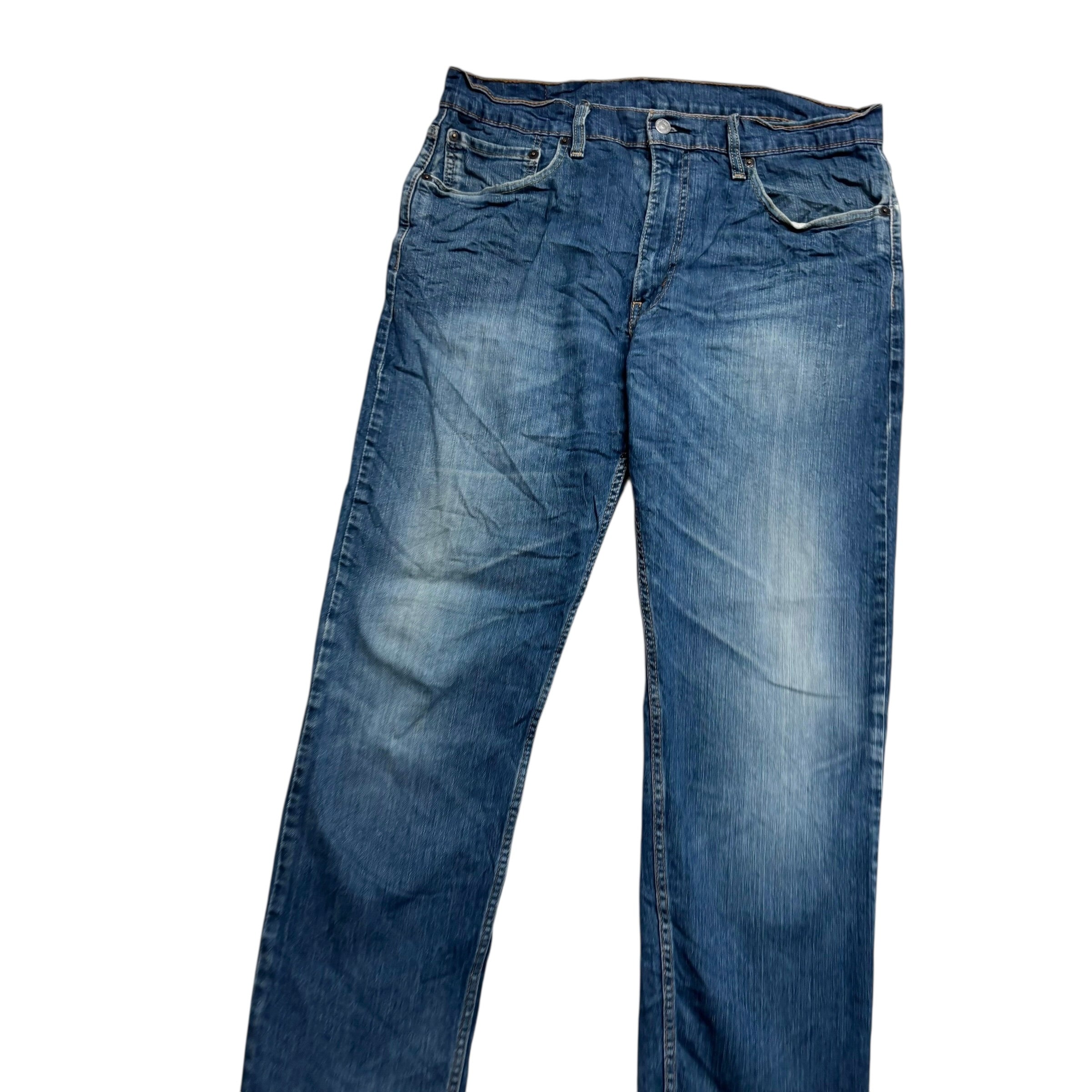 Levis 502 Jeans W36 L31 Mens Mid Blue Regular Tapered Fit Stretch Denim (E)